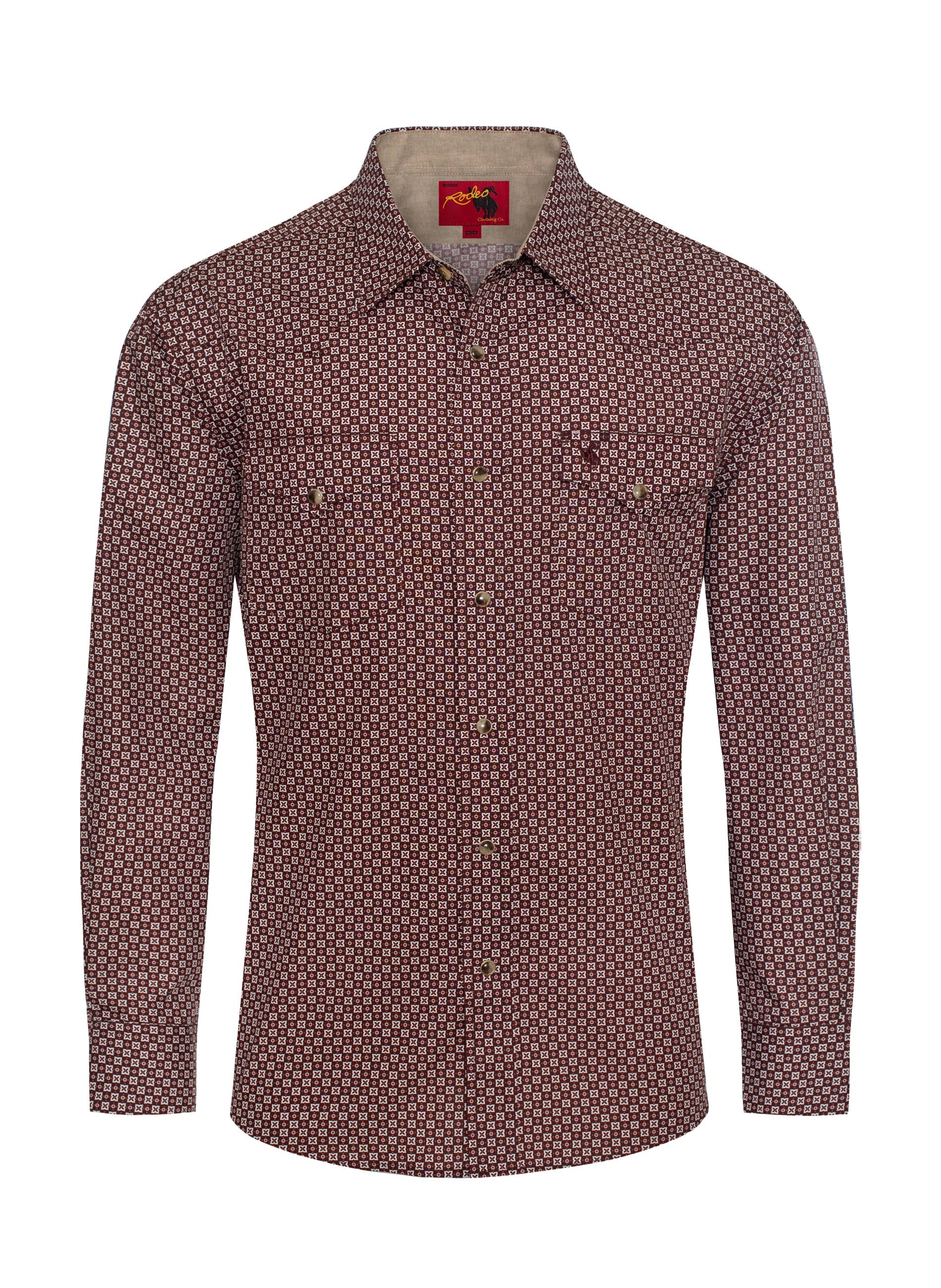 mens snap button dress shirts Men's Casual Long Sleeve Western Pearl Snap Button Print Shirt