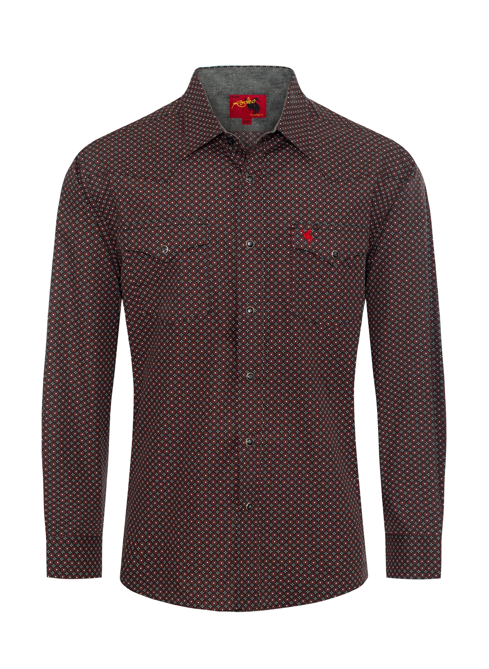 Men's Casual Long Sleeve Western Pearl Snap Button Print Shirt Men's Casual Long Sleeve Western Pearl Snap Button Print Shirt