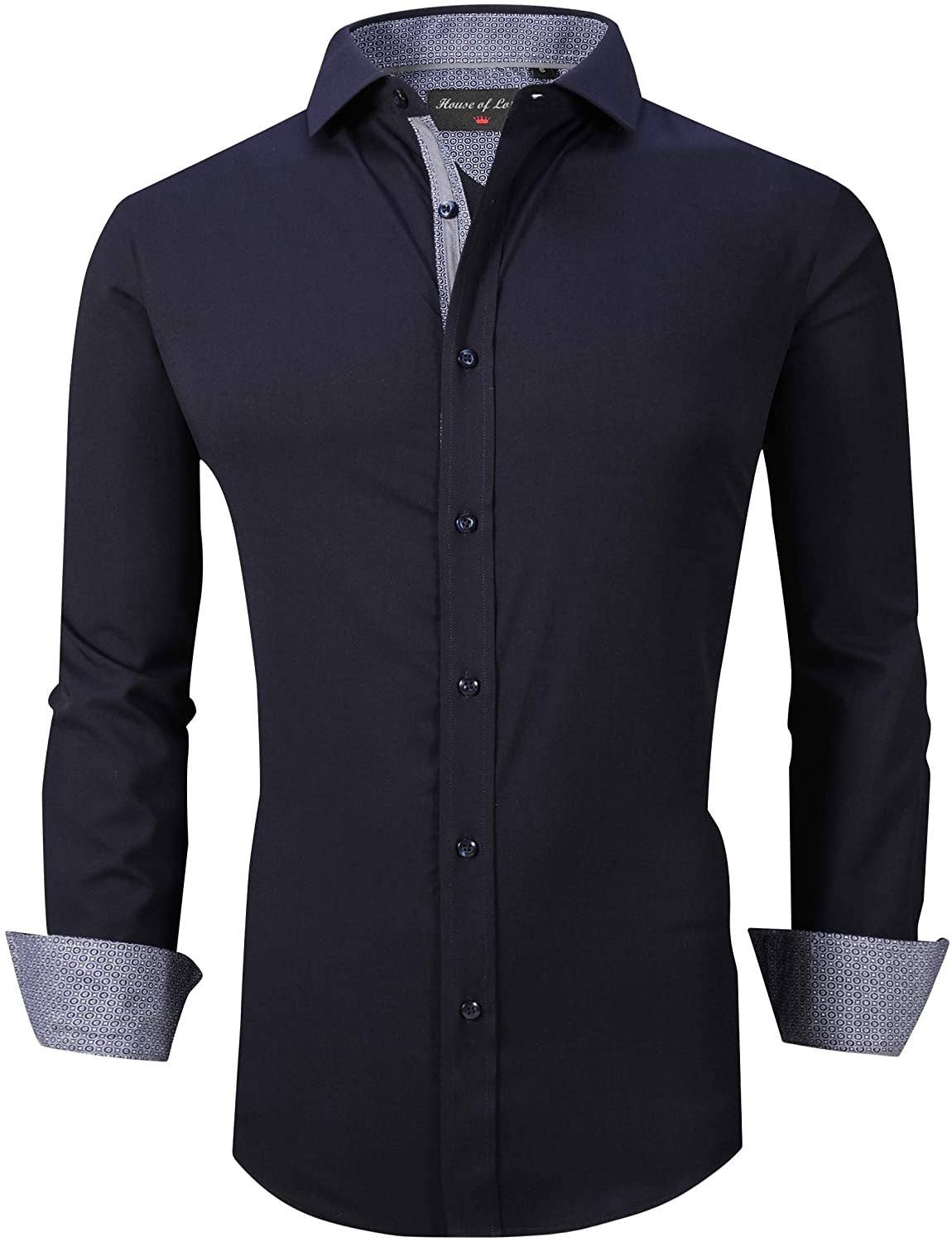 Men's Dress Shirt Wrinkle Free Long Sleeve Navy Men's Dress Shirt Wrinkle Free Long Sleeve Navy