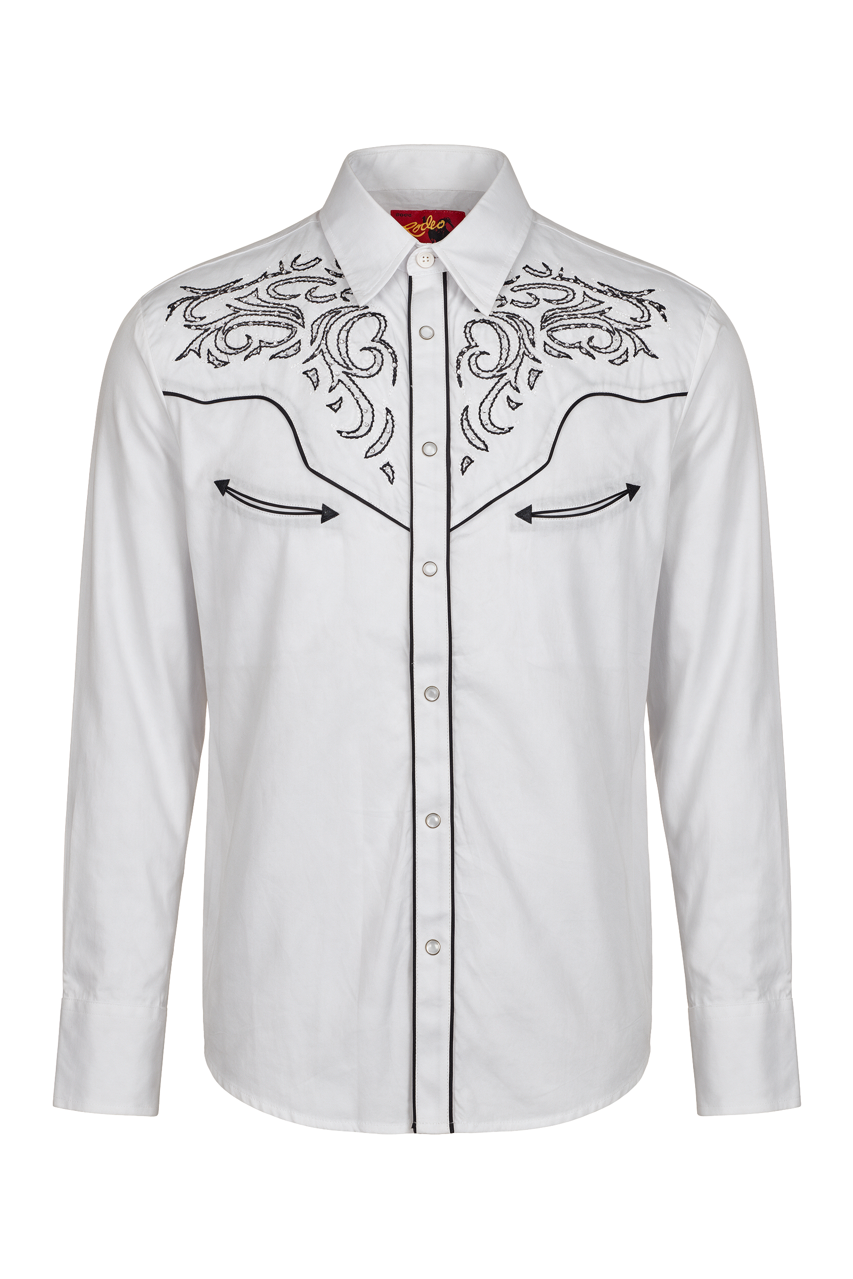 embroidered dress shirts Womens Western diamond studded Shirts-LS500D-527 PER PIECE PRICE and back Cheap Dress Shirts Embroidered at