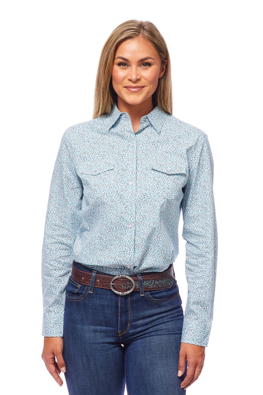 WOMEN'S Men's Western Long Sleeve Cotton Print Shirts With Snap Button