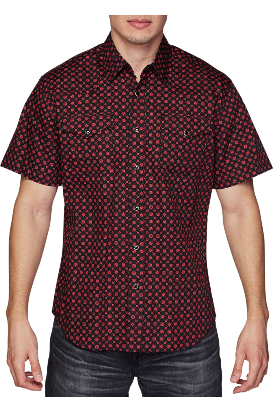 Oxford Western Shirt (With Pearl Snaps), Red Pearl Snap Shirt