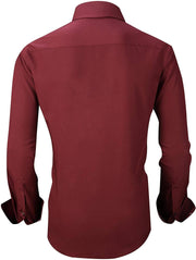 Men's Dress Shirt Wrinkle Free Long Sleeve Burgundy | Rodeo Clothing Men's Dress Shirt Wrinkle Free Long Sleeve Burgundy | Rodeo Clothing