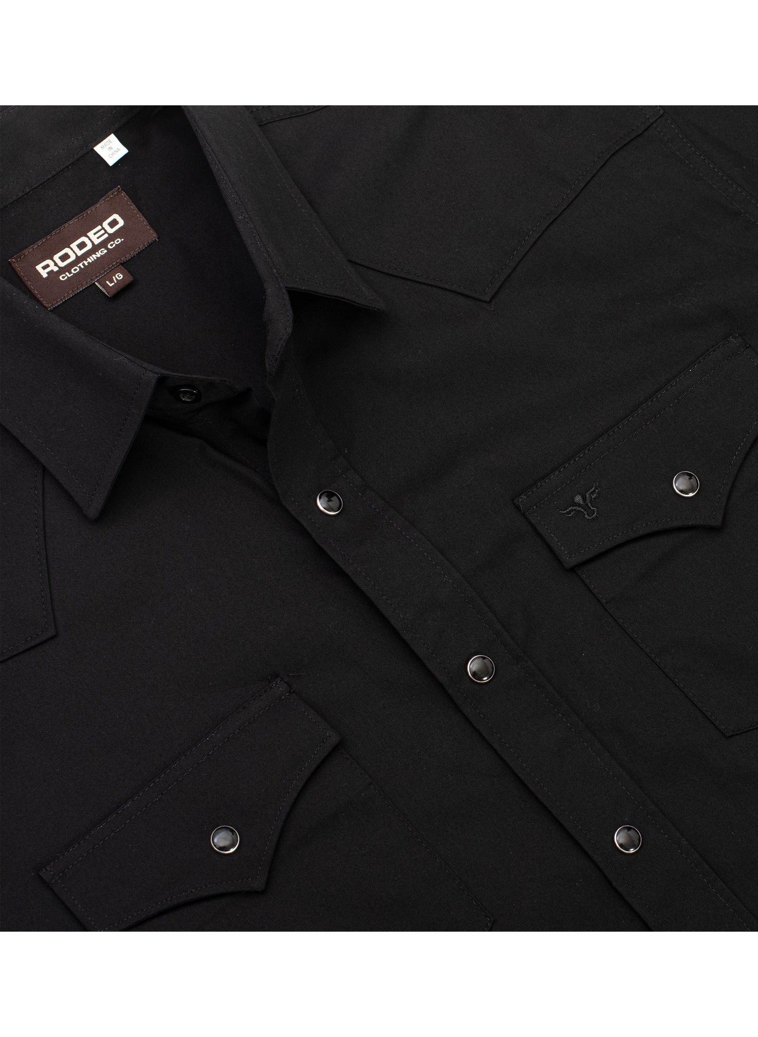 Men's Western Solid Twill Shirt AC108L-BLACK