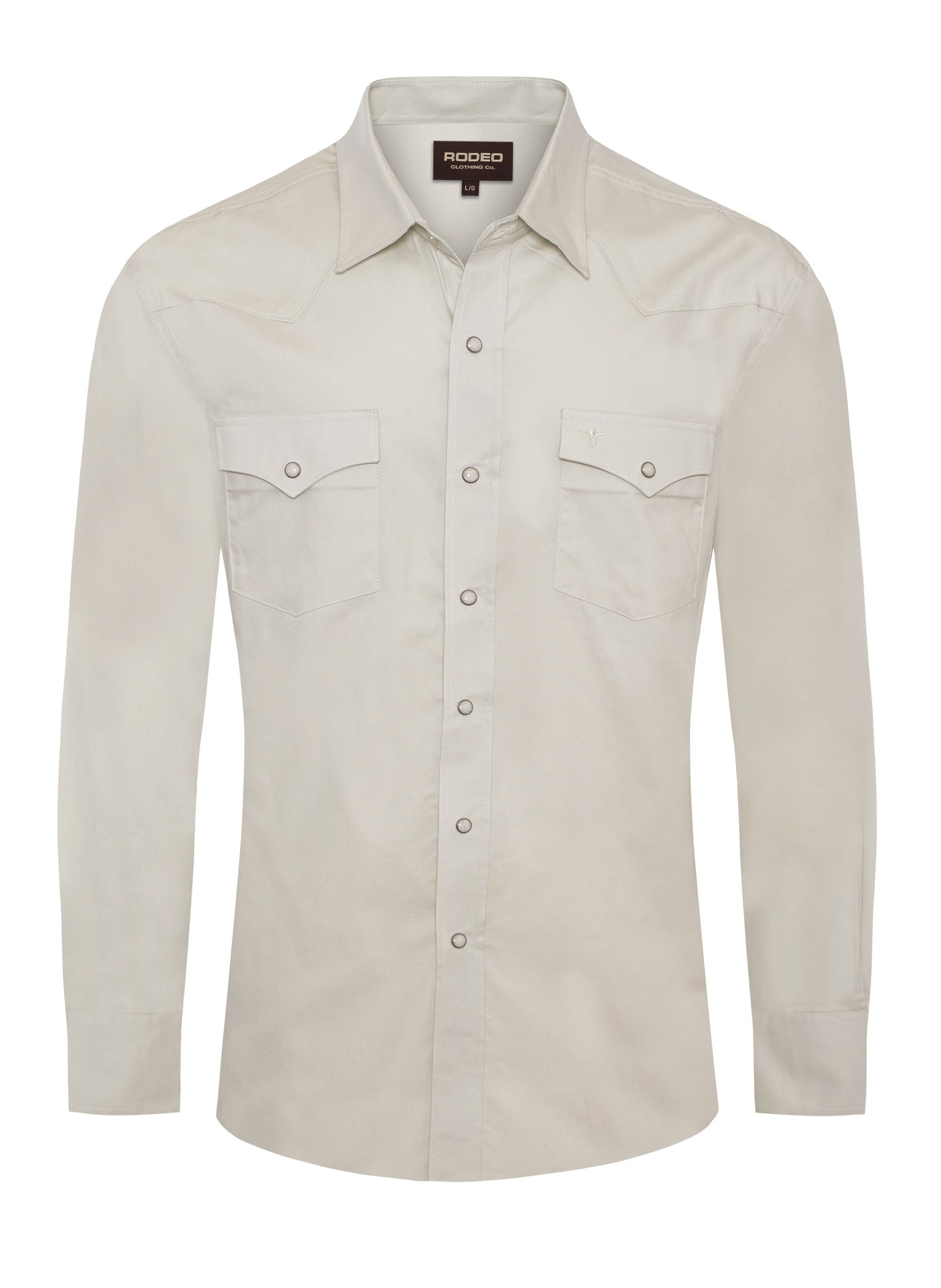 Men's Western Solid Twill Shirt-AC108L-IVORY