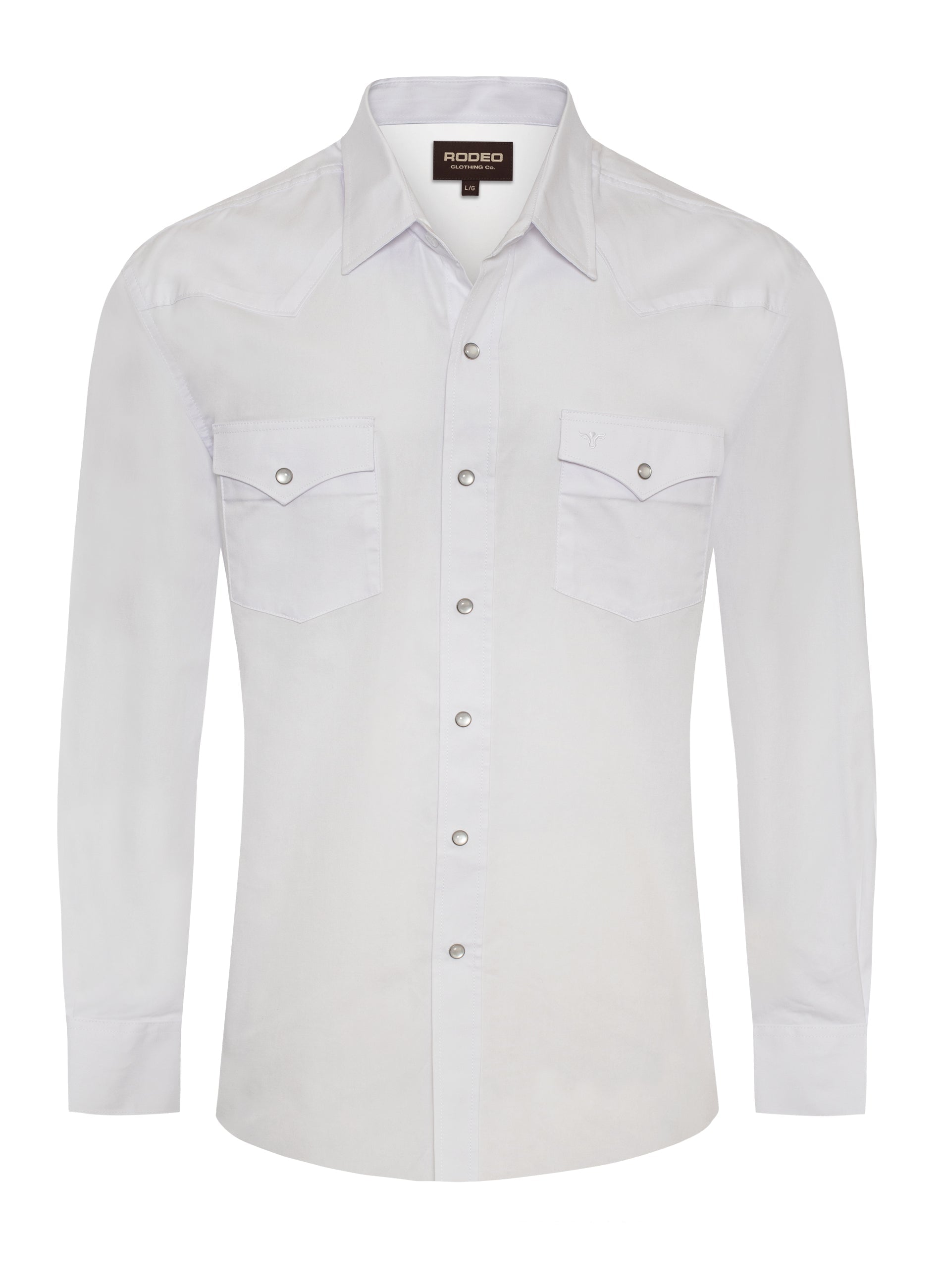 white western dress shirt Men's Western Solid Twill Shirt-AC108L-WHITE
