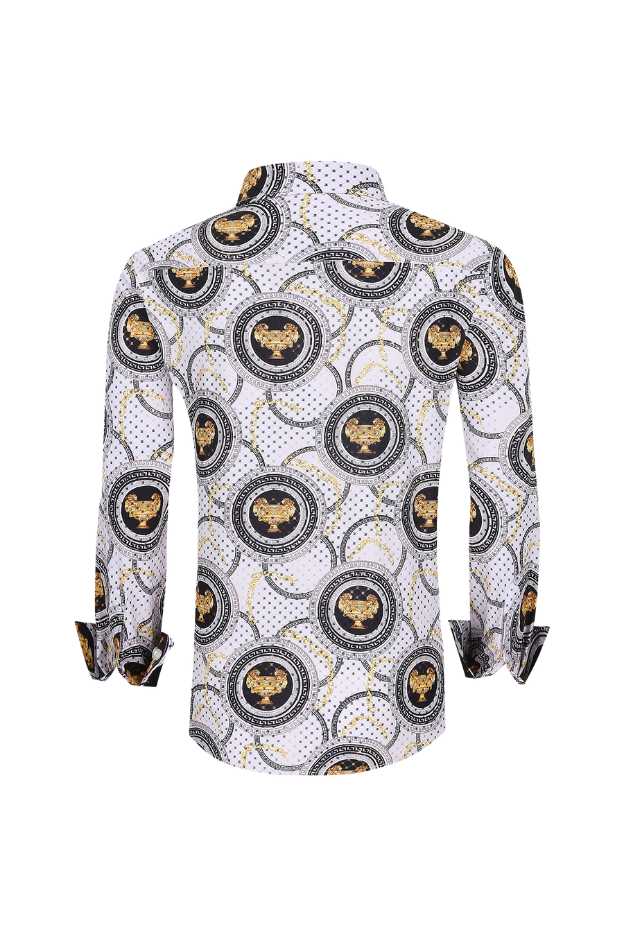 Mens Luxury Brand Printed Silk Like Shirts-HLS2002L-512