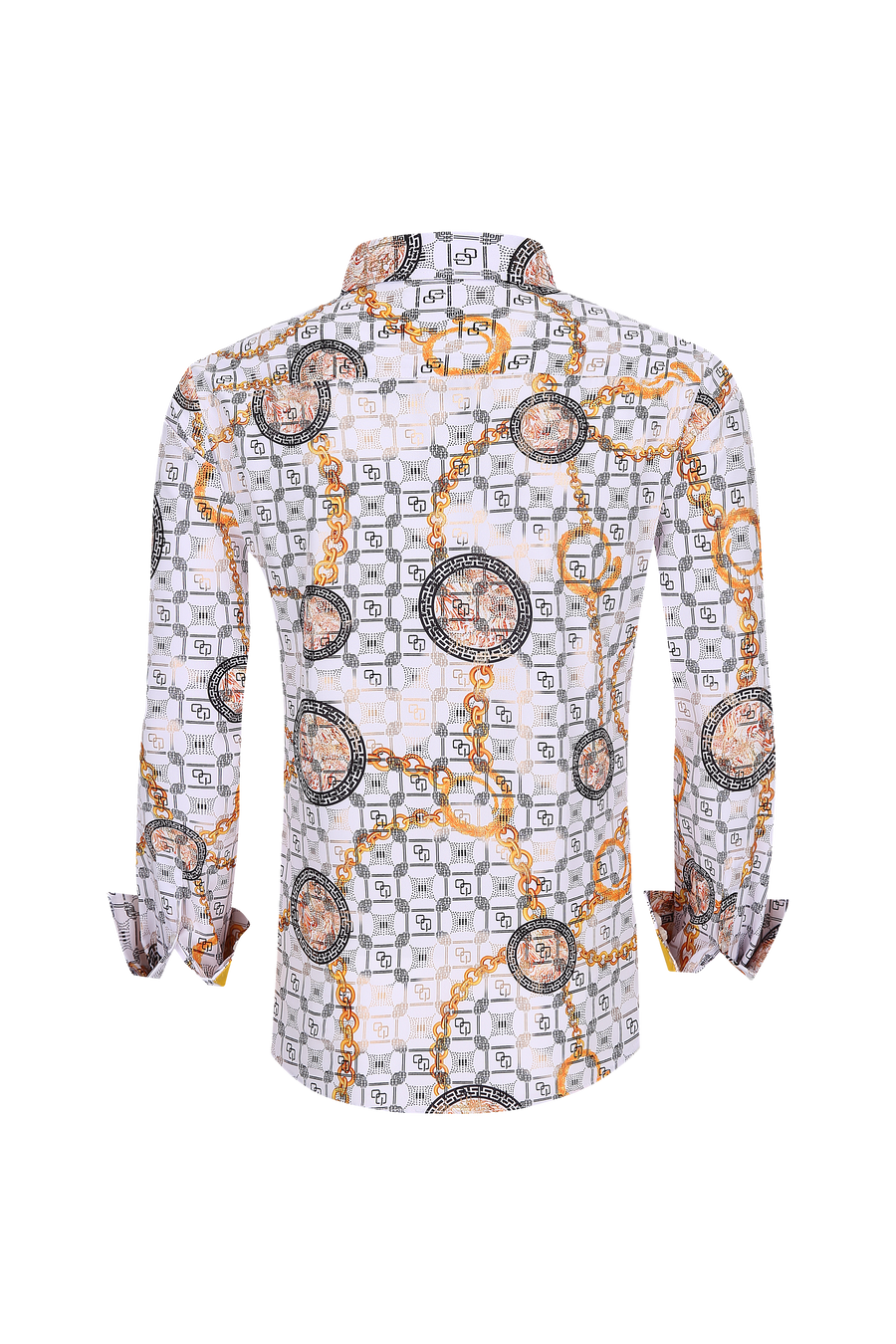 Mens Luxury Brand Printed Silk Like Shirts-HLS2002L-506