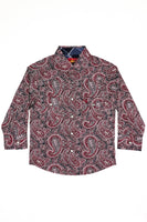 Kids Western Pearl Snaps Print Shirt -PS100K-136