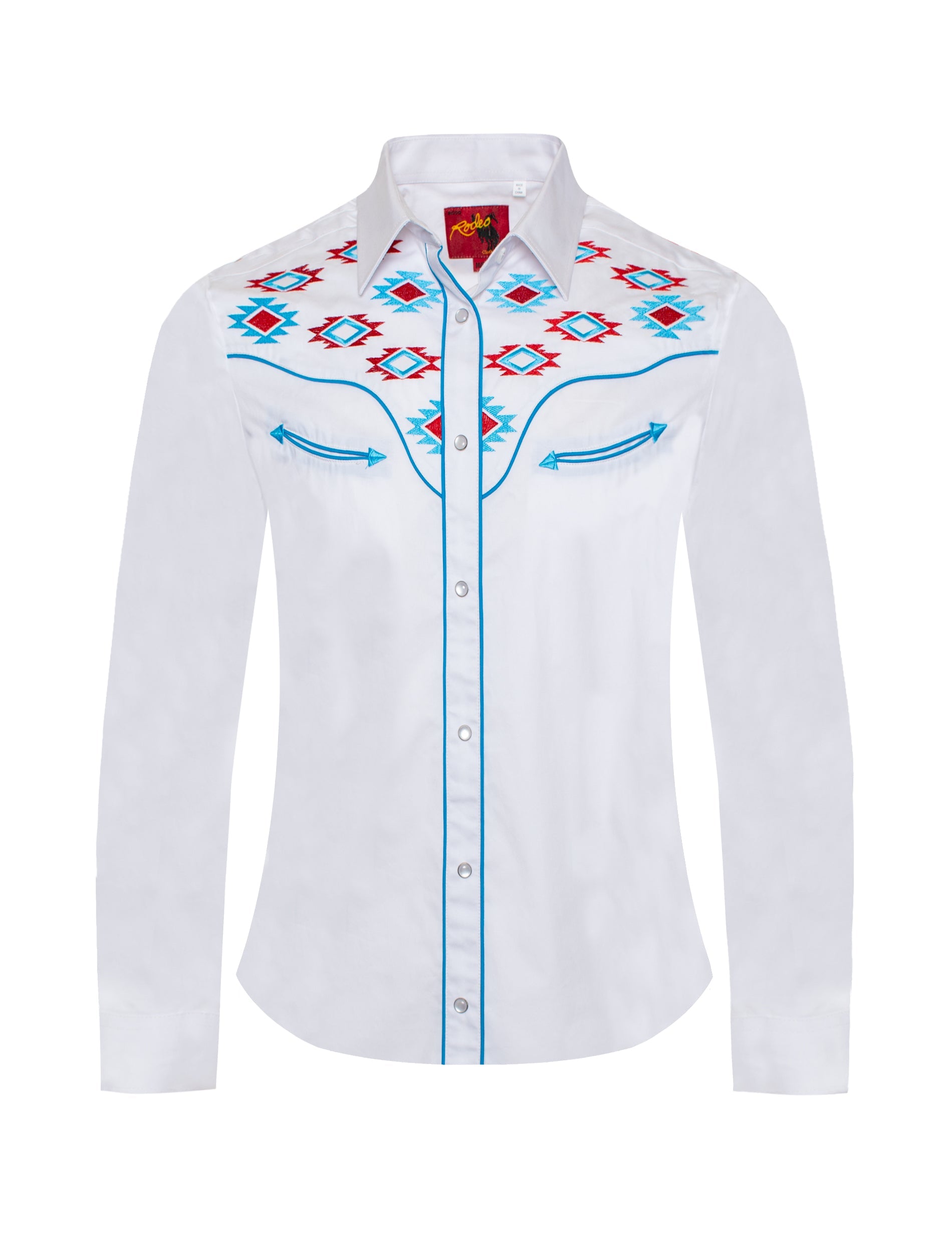 knee length dresses for ladies Placement Embroidery Shirt Dress