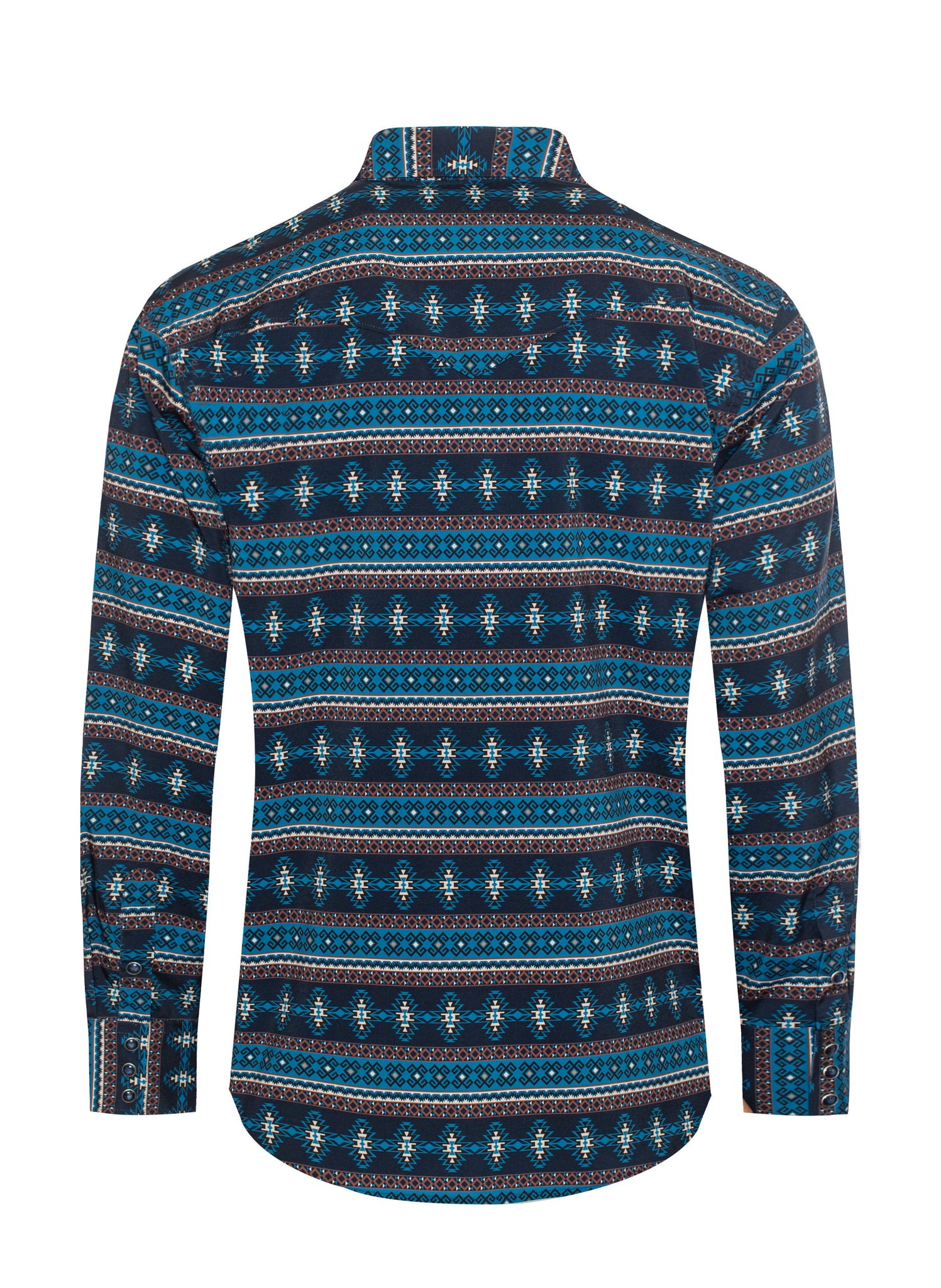 Men's Western Pearl Snap Aztec Print Shirt - MPS110L-1062