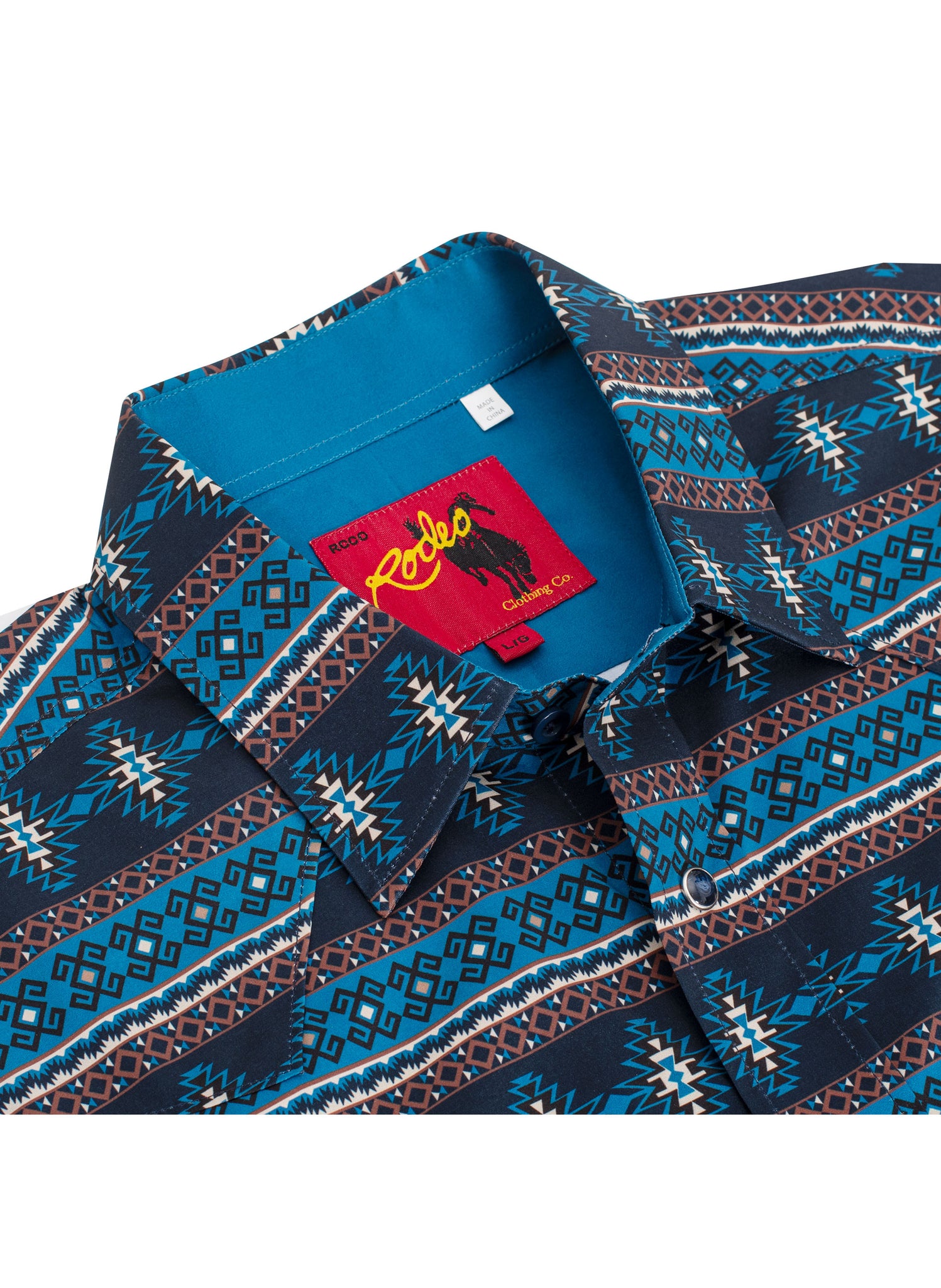 Men's Western Pearl Snap Aztec Print Shirt - MPS110L-1062