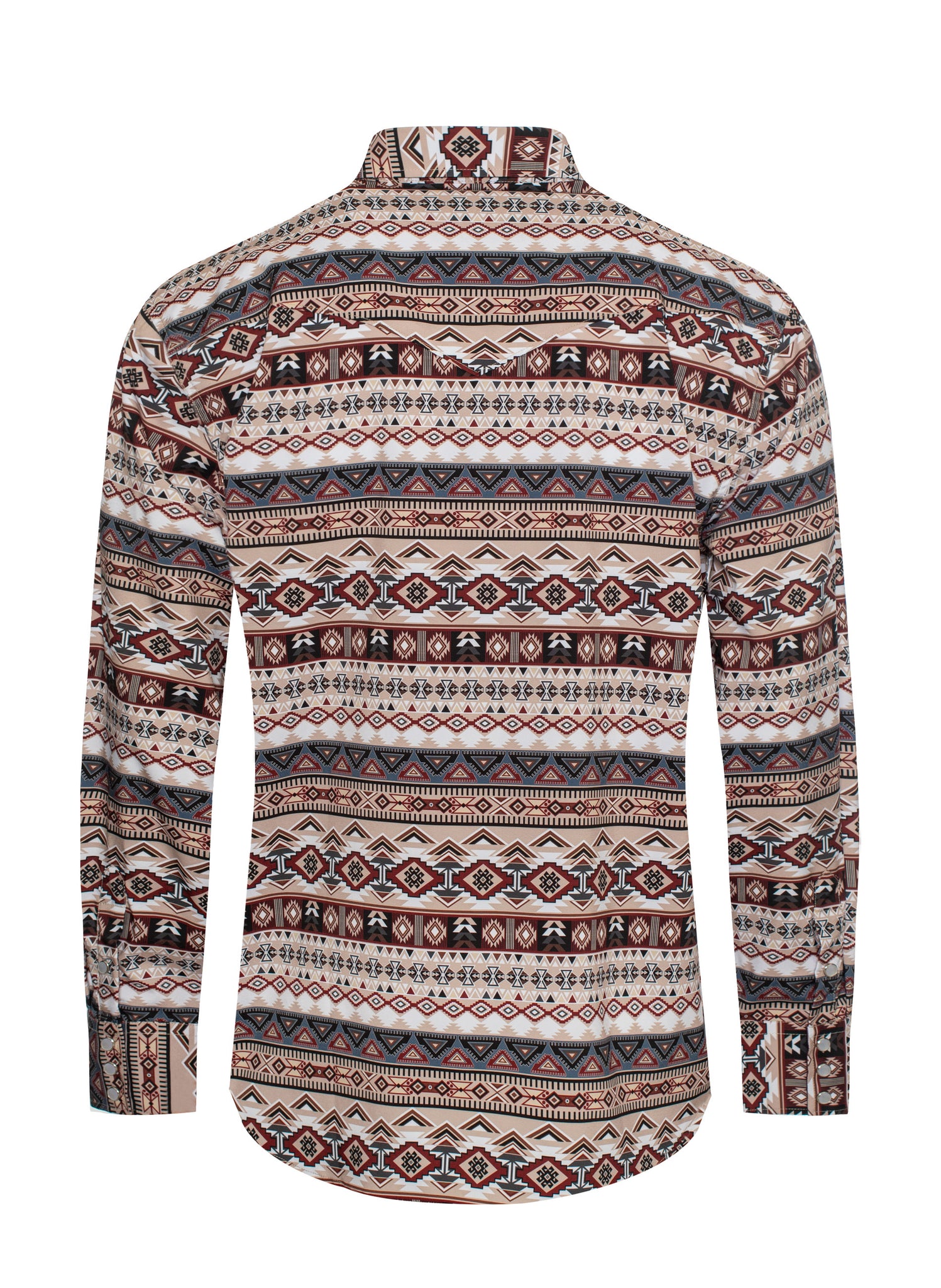 Men's Western Pearl Snap Aztec Print Shirt - MPS110L-1064
