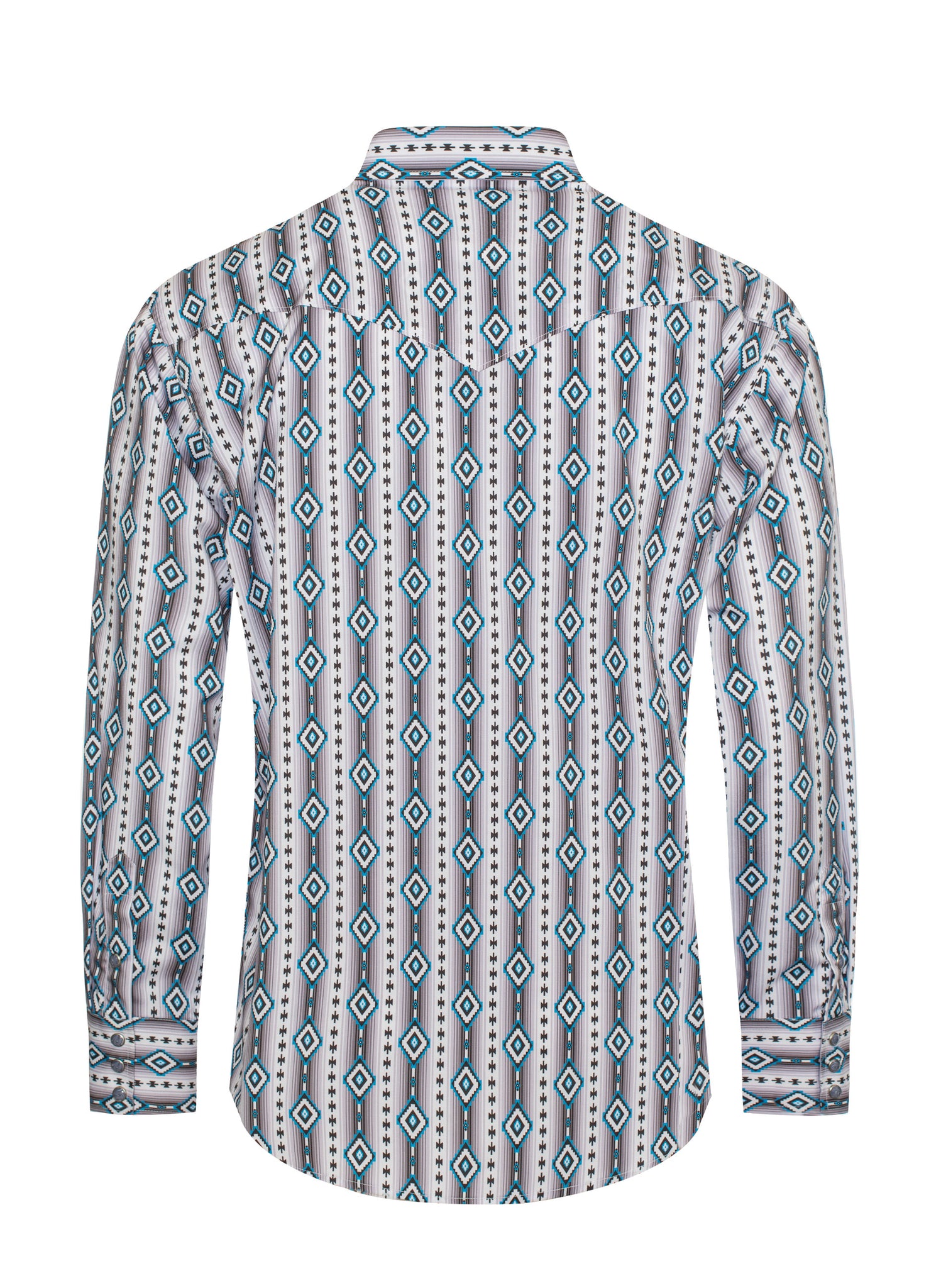 Men's Western Pearl Snap Aztec Print Shirt - MPS110L-1065
