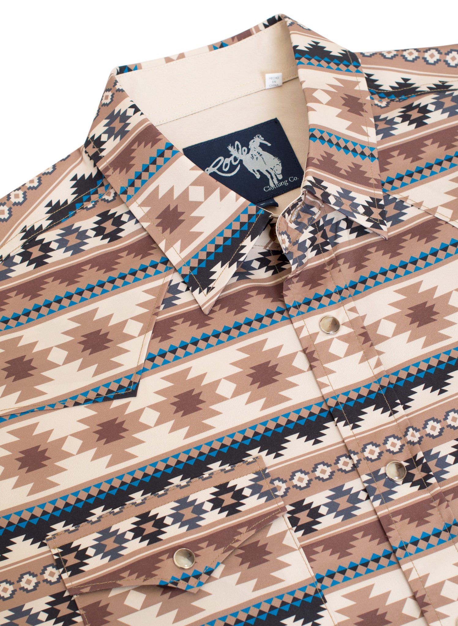 Men's Western Pearl Snap Aztec Print Shirt