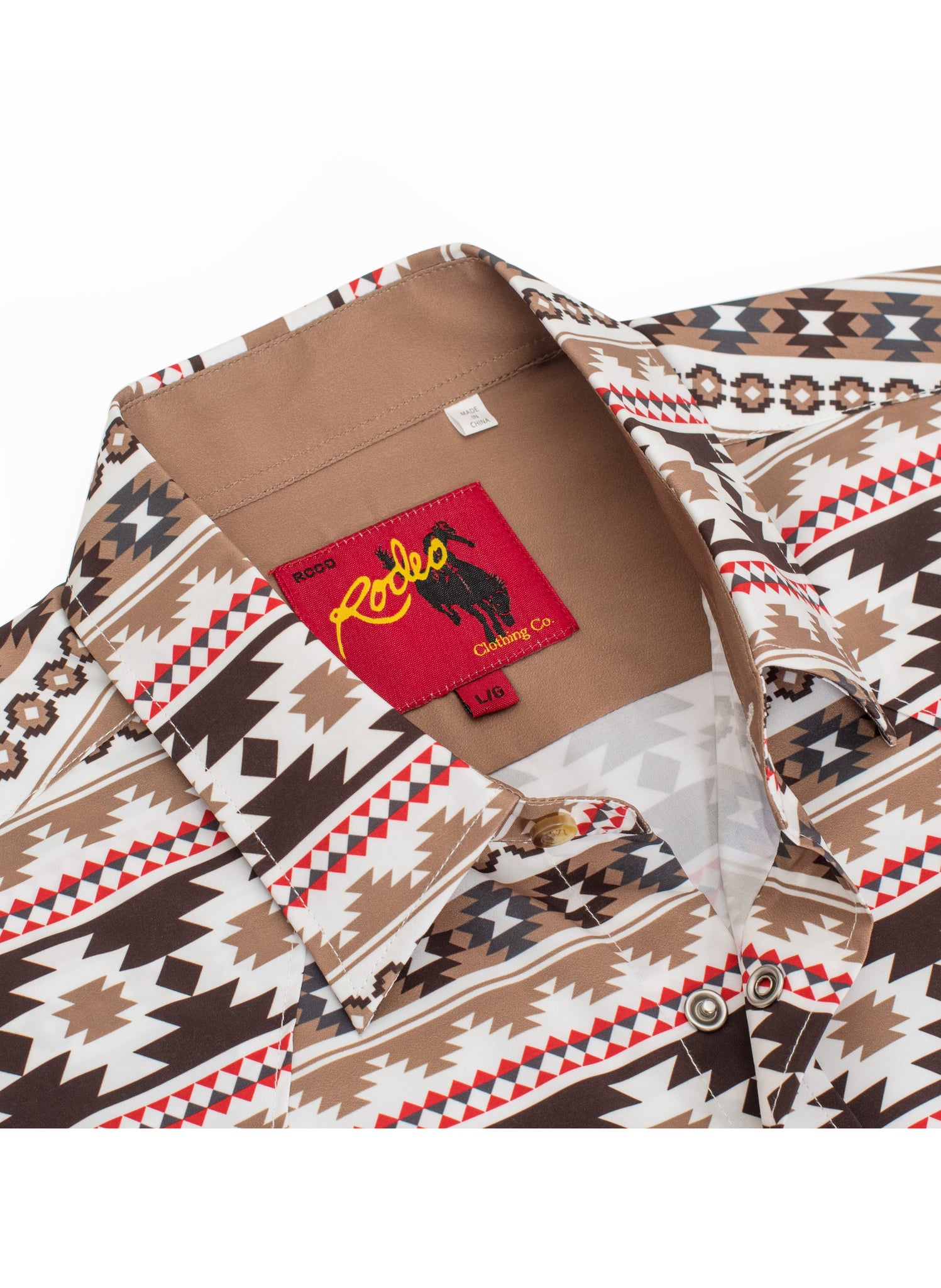 Men's Western Pearl Snap Aztec Print Shirt-MPS110S-1056