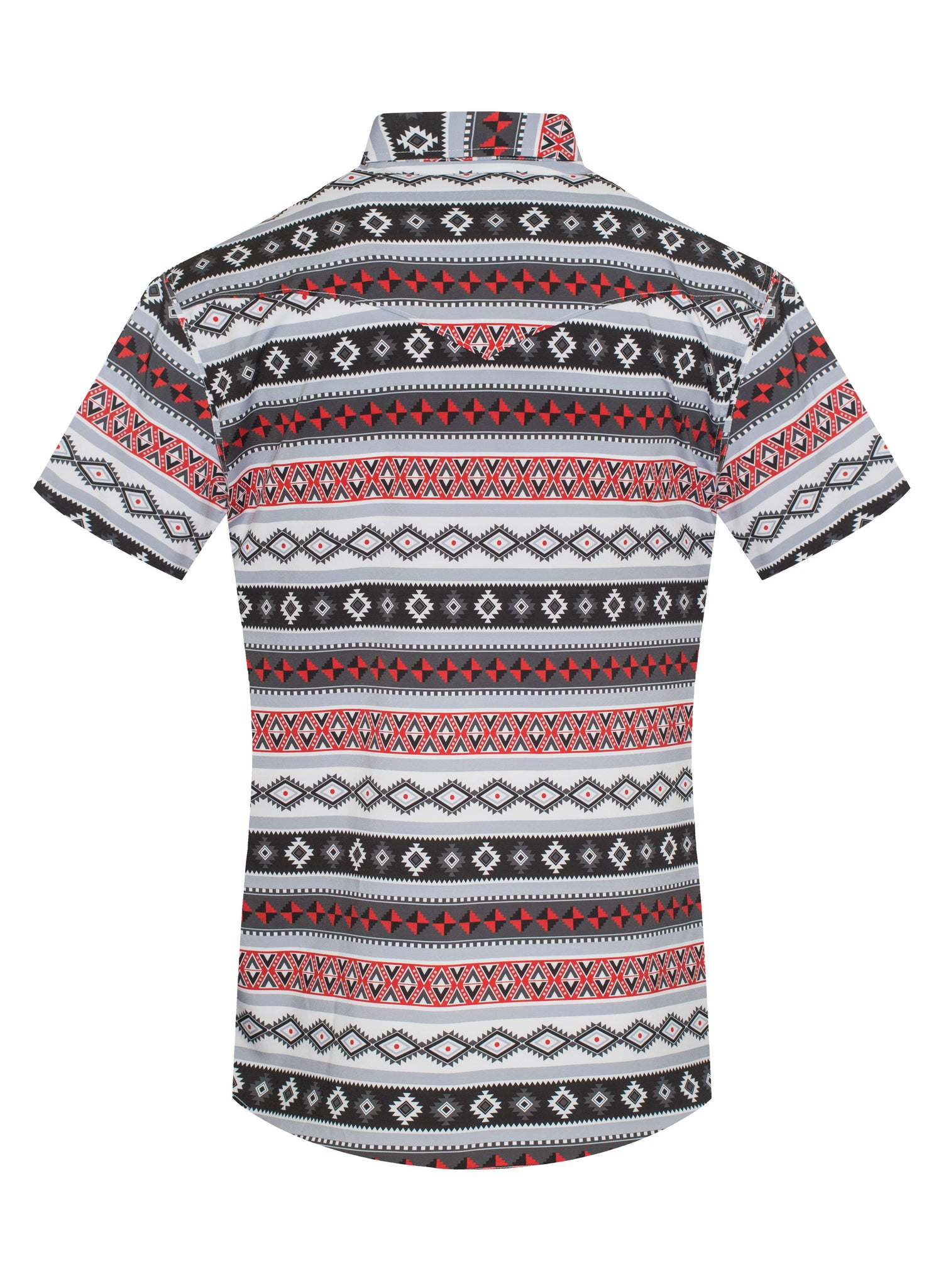 Men's Western Pearl Snap Aztec Print Shirt-MPS110S-1057