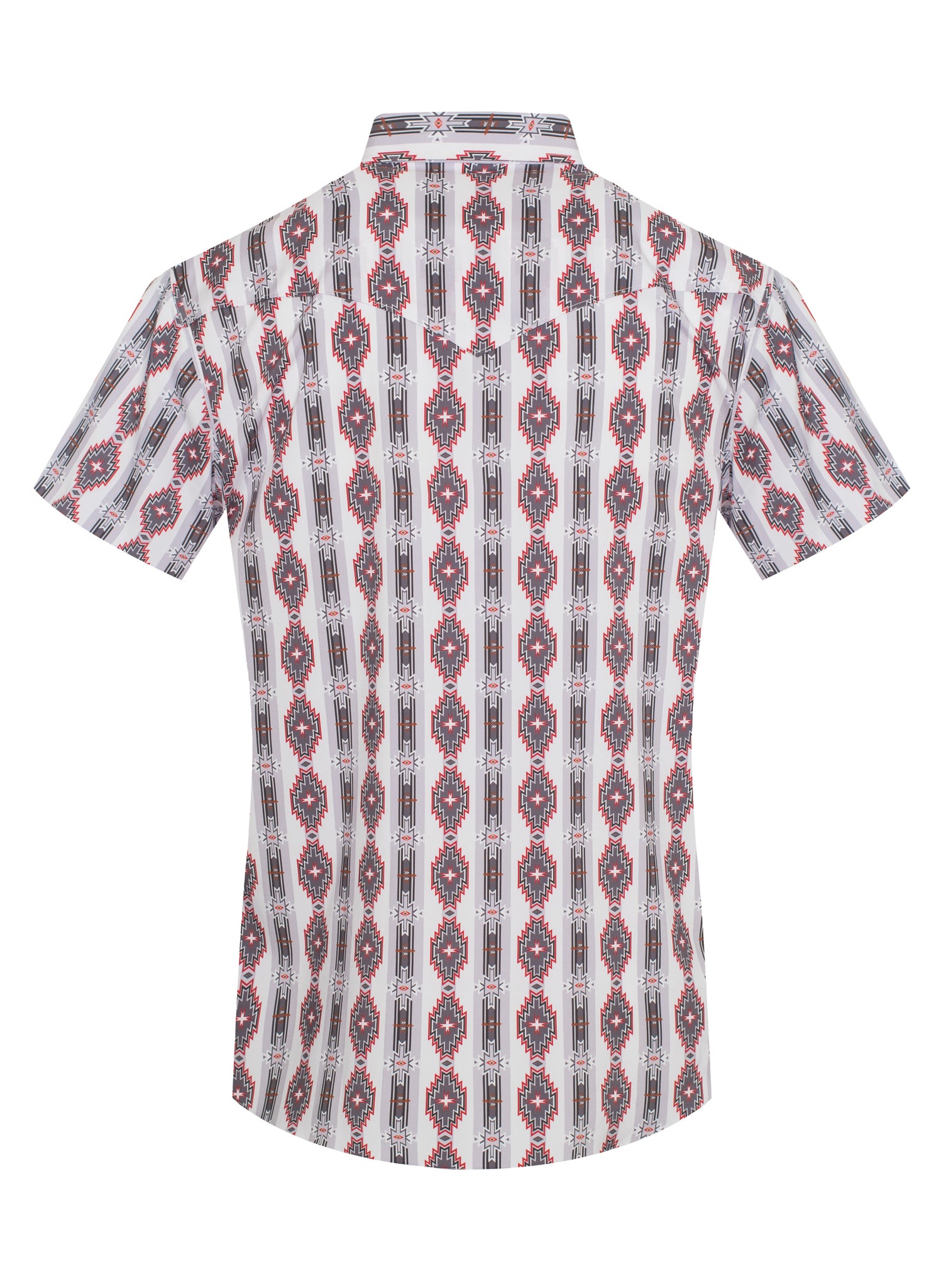 Men's Western Pearl Snap Aztec Print Shirt-MPS110S-1058