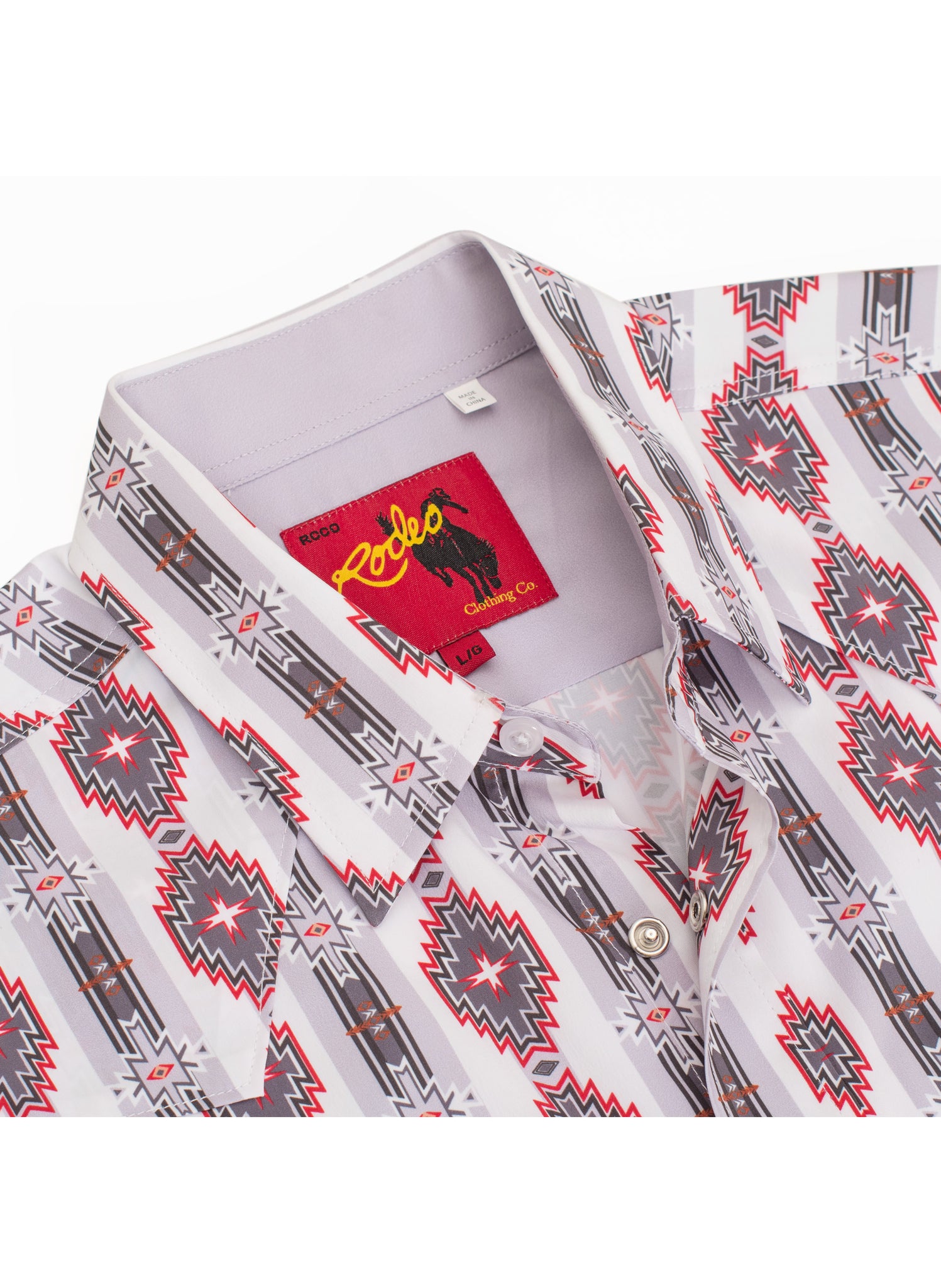 Men's Western Pearl Snap Aztec Print Shirt-MPS110S-1058