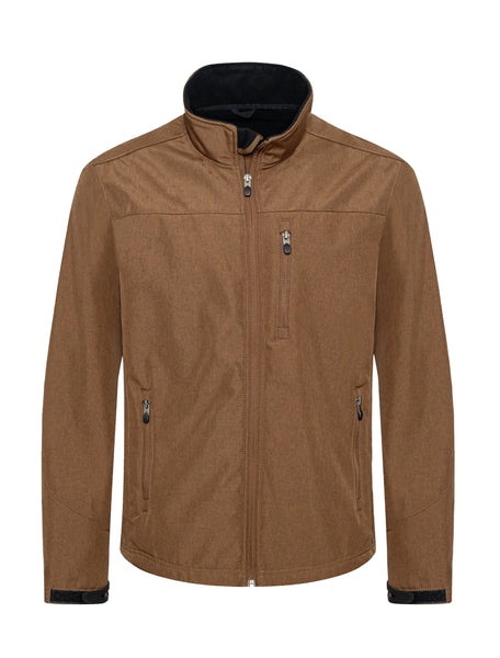 Men's Soft Shell Bonded Jacket-NJ650-COGNAC-BLACK