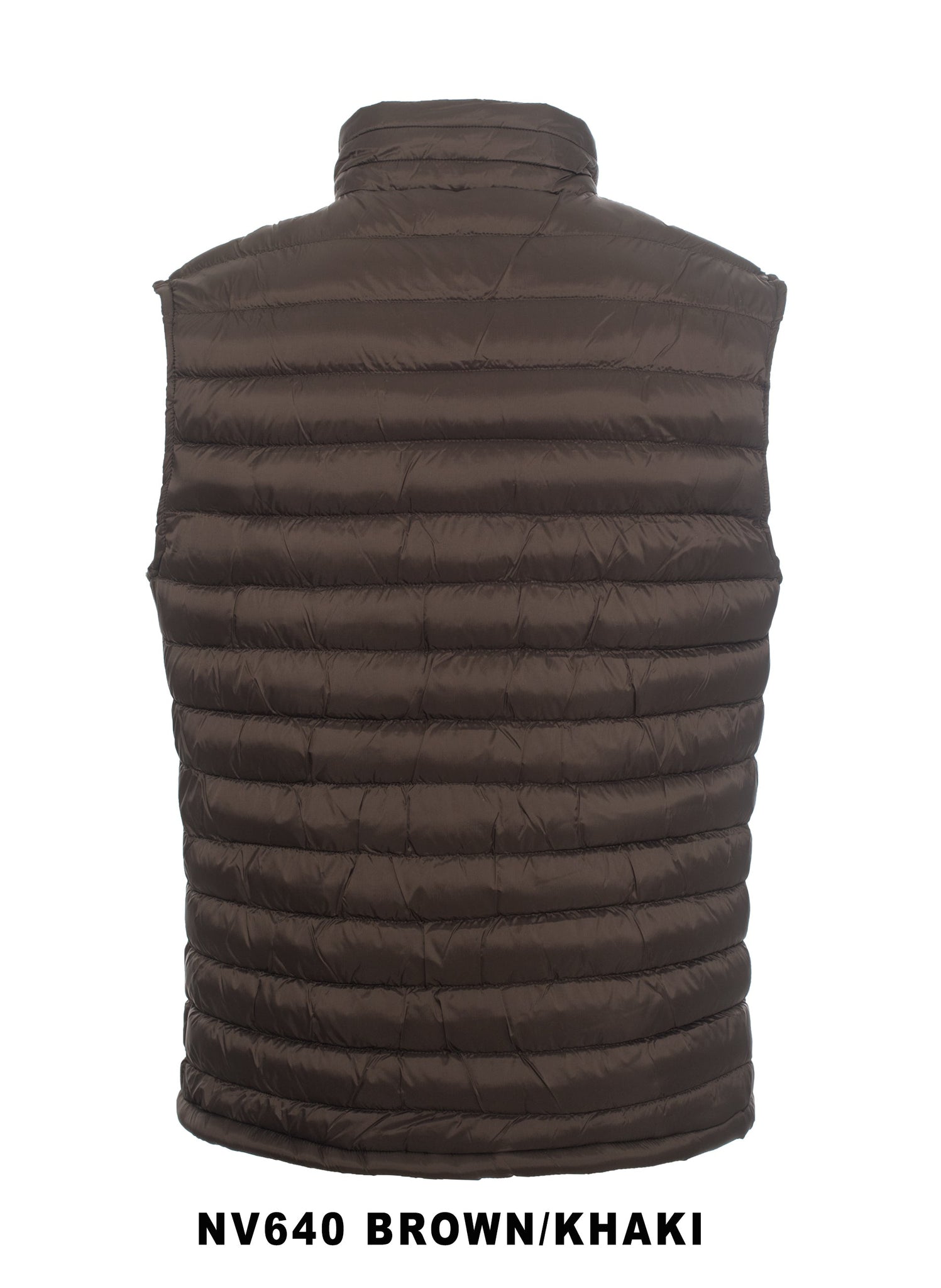 Men's Puffer Workwear/Streetwear Sleeveless Vest-NV640-BROWN/KHAKI