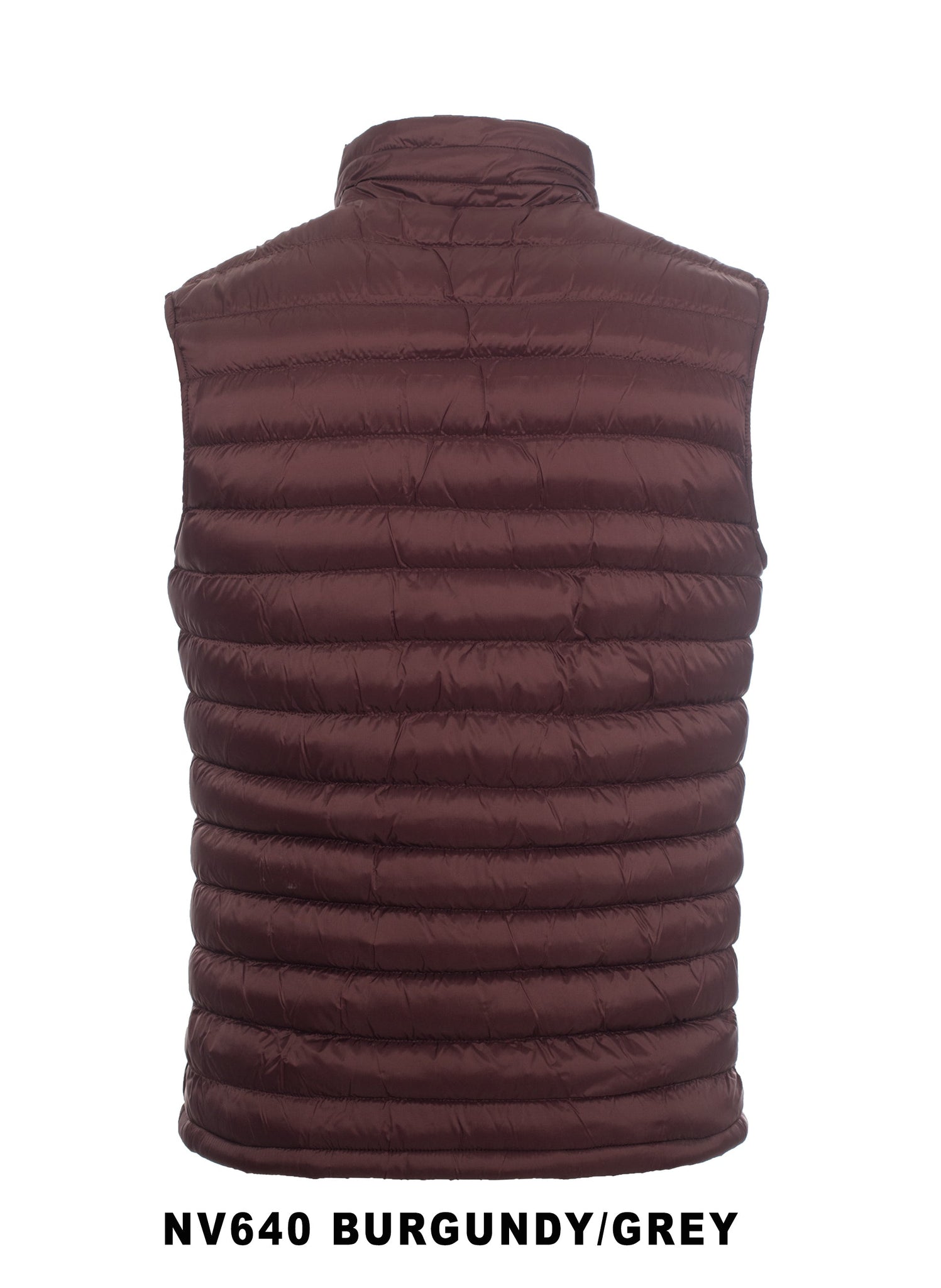 Men's Puffer Workwear/Streetwear Sleeveless Vest-NV640-BURG/GRY