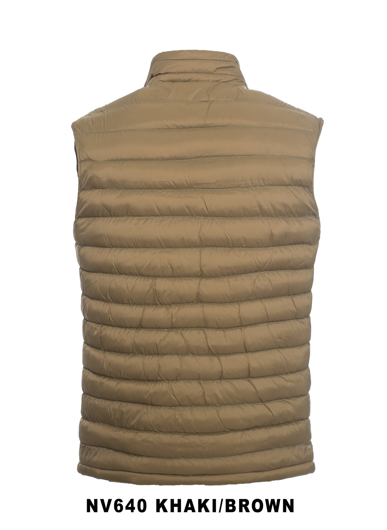 Men's Puffer Workwear/Streetwear Sleeveless Vest-NV640-KHAKI/BROWN