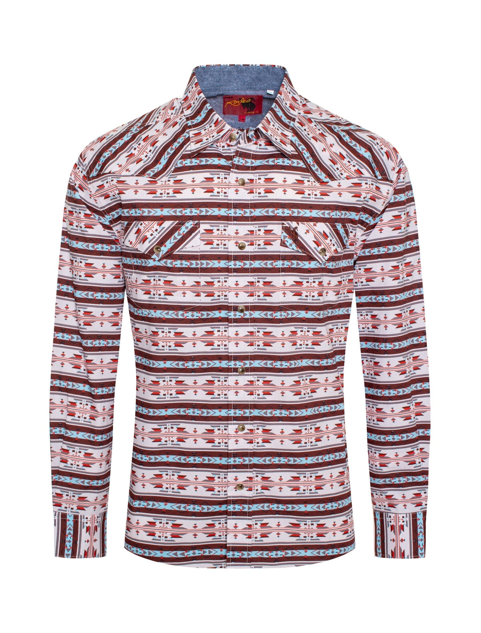 Men's Western Pearl Snap Aztec Print Shirt - PS100L-175