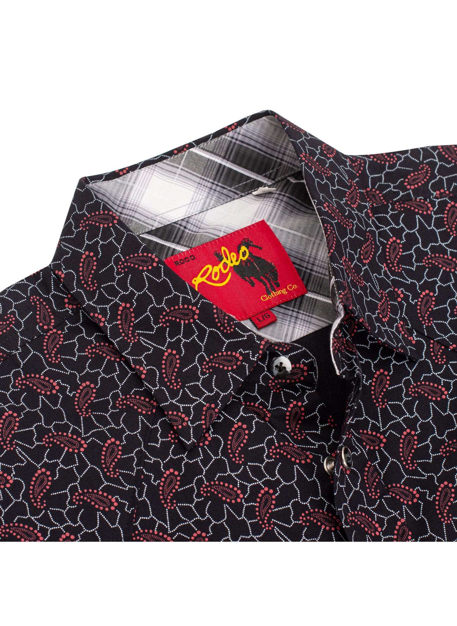 Men's Western Pearl Snap Print Shirt - PS100L-1077