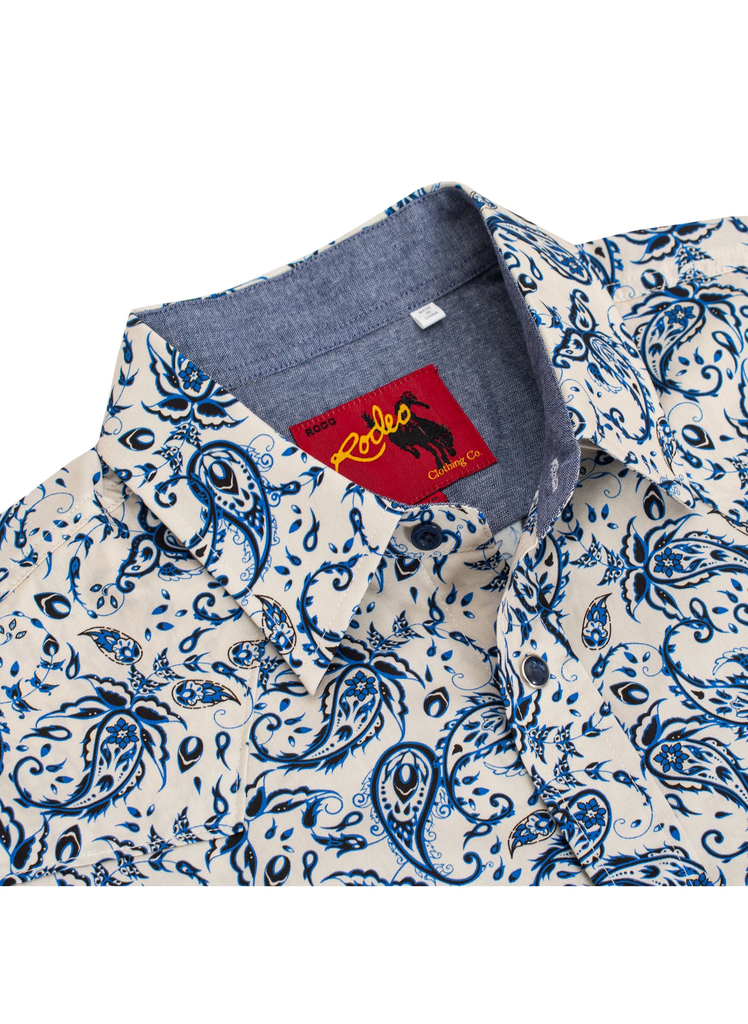 Men's Western Pearl Snap Print Shirt - PS100L-1079