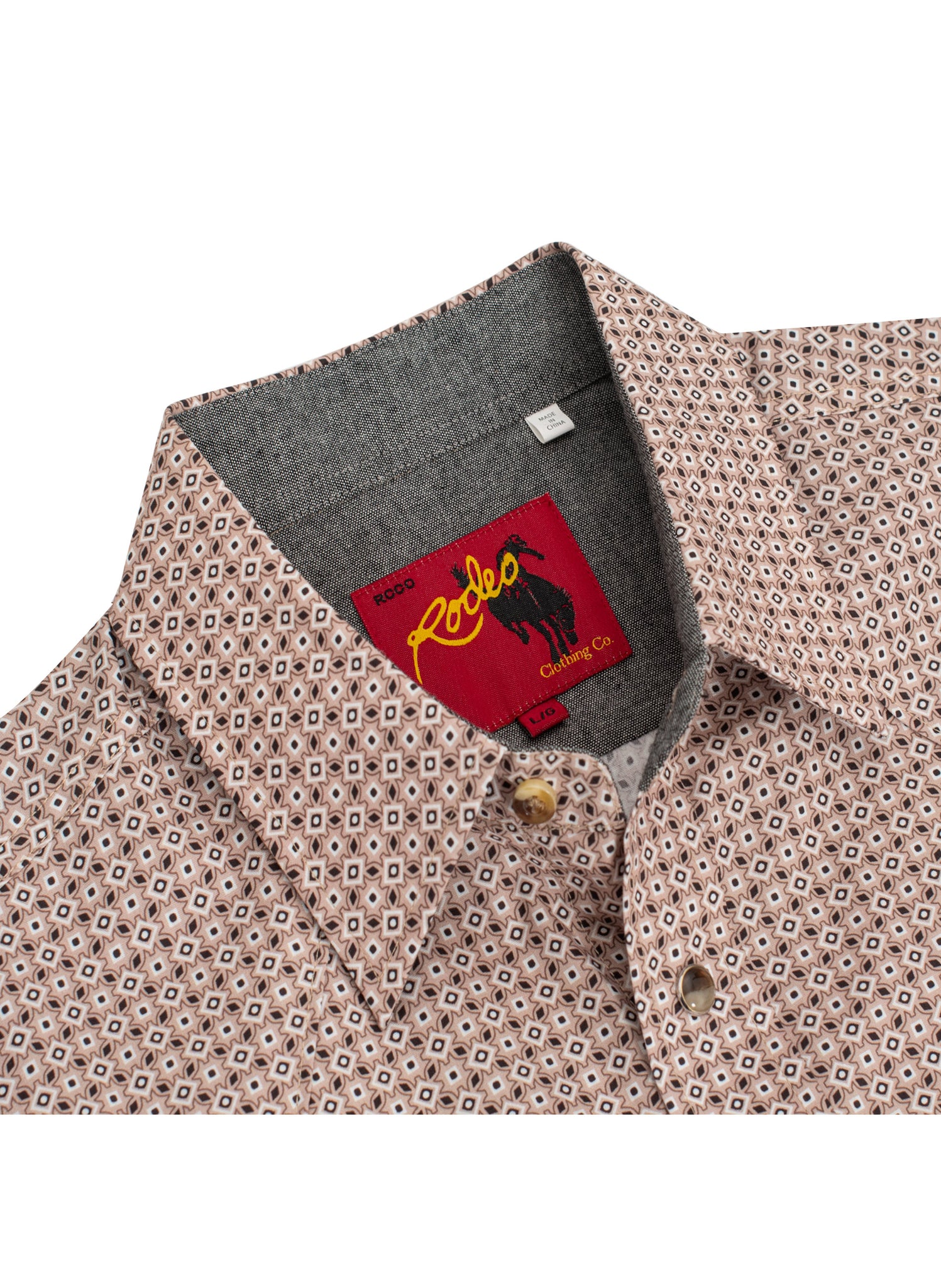 Men's Western Pearl Snap Print Shirt - PS100L-1082