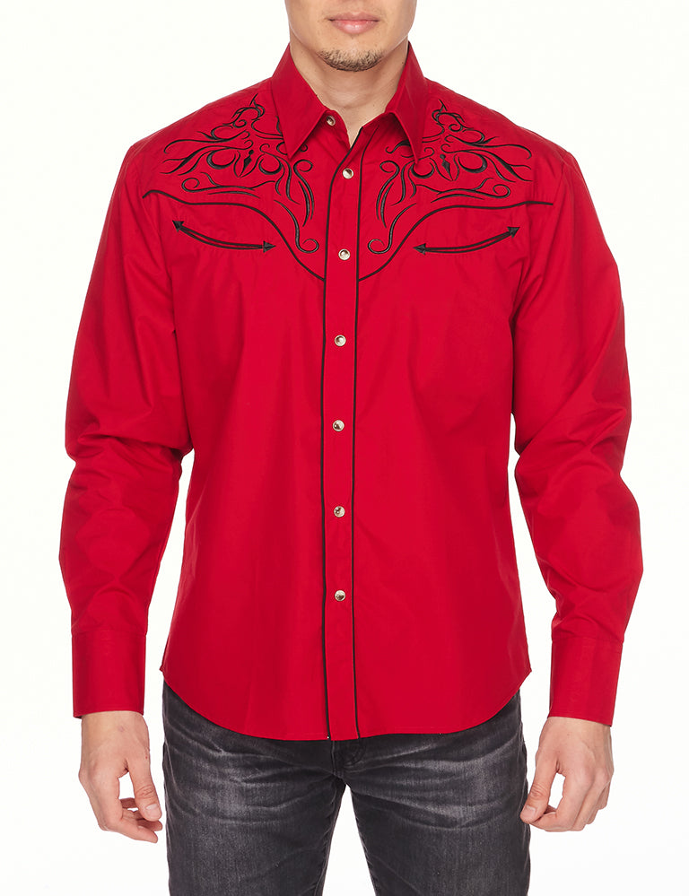 Men's Western Cowboy Embroidery Shirt