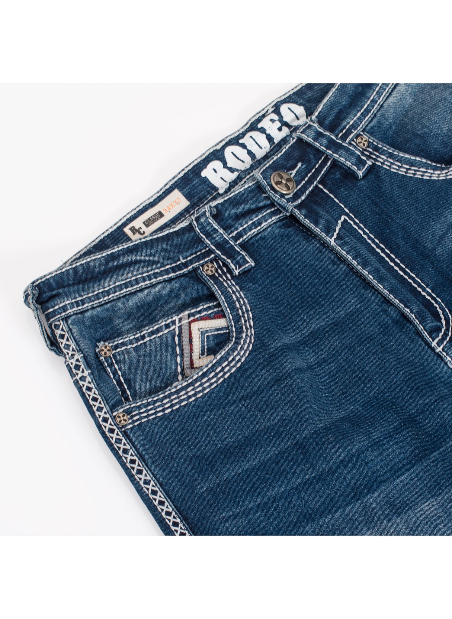 MEN'S COTTON/SPANDEX STRETCH FANCY SLIM STRAIGHT JEANS-RP500-513