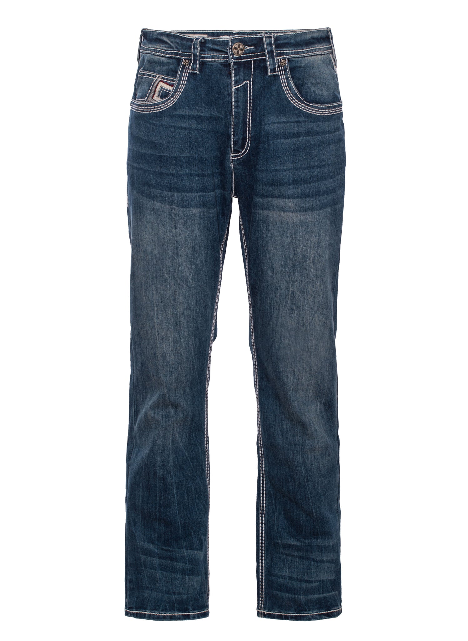 MEN'S COTTON/SPANDEX STRETCH FANCY SLIM STRAIGHT JEANS-RP500-513