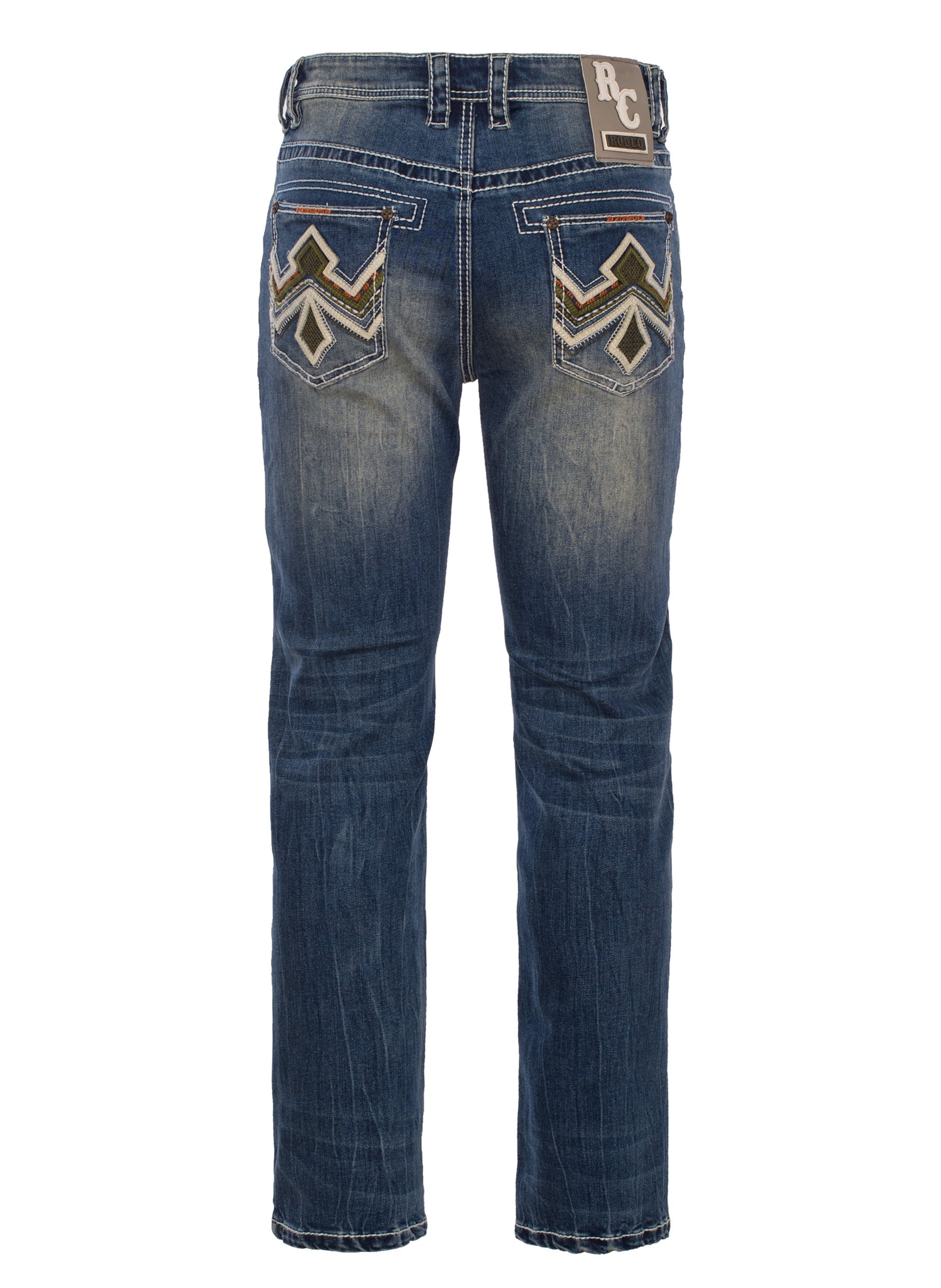 MEN'S COTTON/SPANDEX STRETCH FANCY SLIM STRAIGHT JEANS-RP500-514