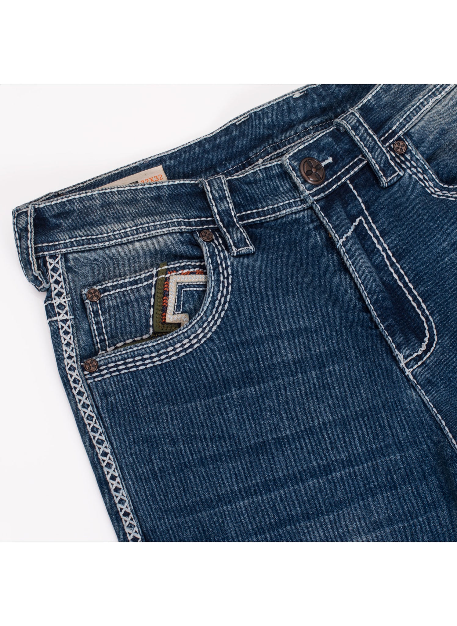 MEN'S COTTON/SPANDEX STRETCH FANCY SLIM STRAIGHT JEANS-RP500-514