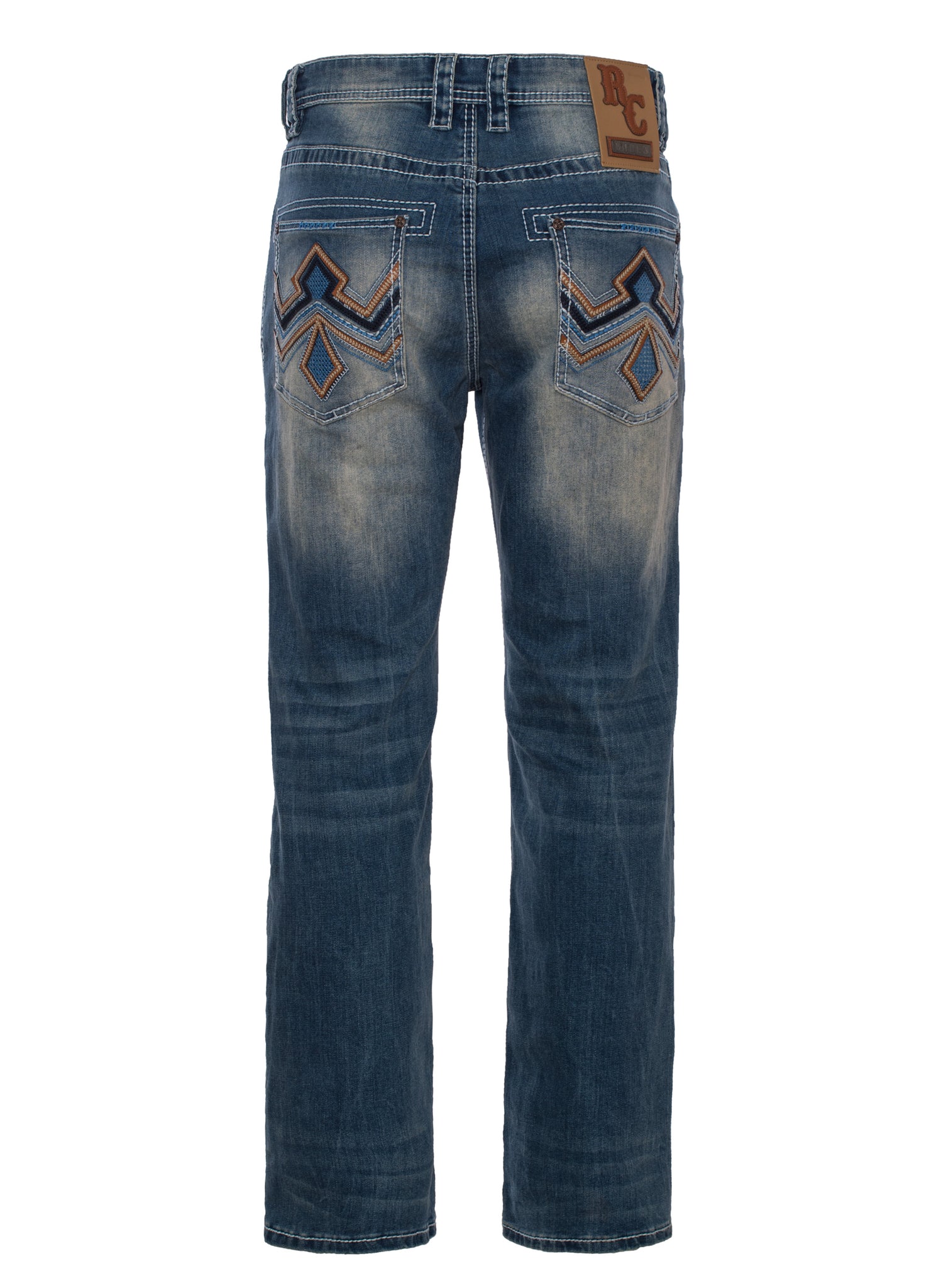 MEN'S COTTON/SPANDEX STRETCH FANCY SLIM STRAIGHT JEANS-RP500-515