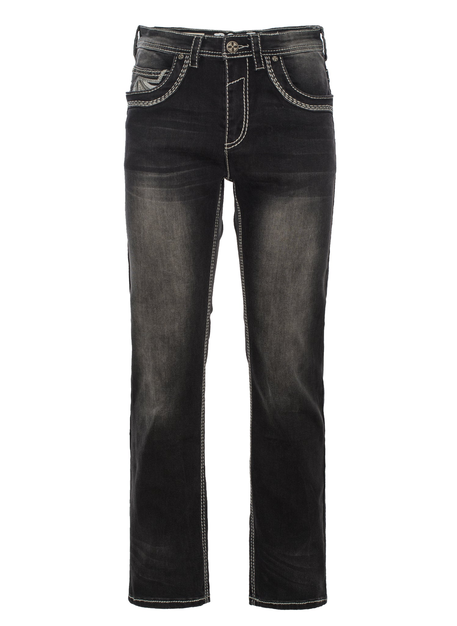 MEN'S COTTON/SPANDEX STRETCH FANCY SLIM STRAIGHT JEANS-RP500-516