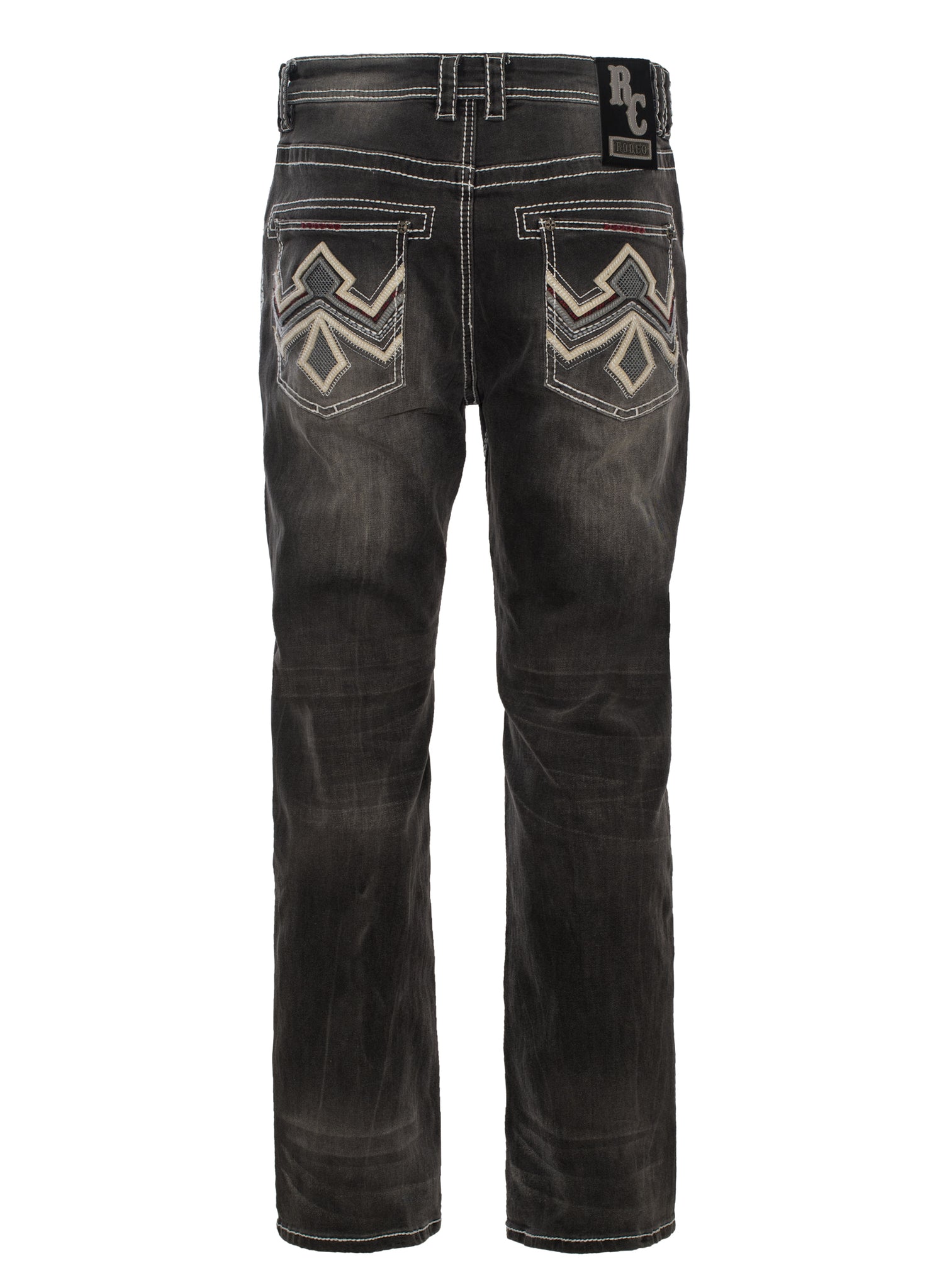 MEN'S COTTON/SPANDEX STRETCH FANCY SLIM STRAIGHT JEANS-RP500-518