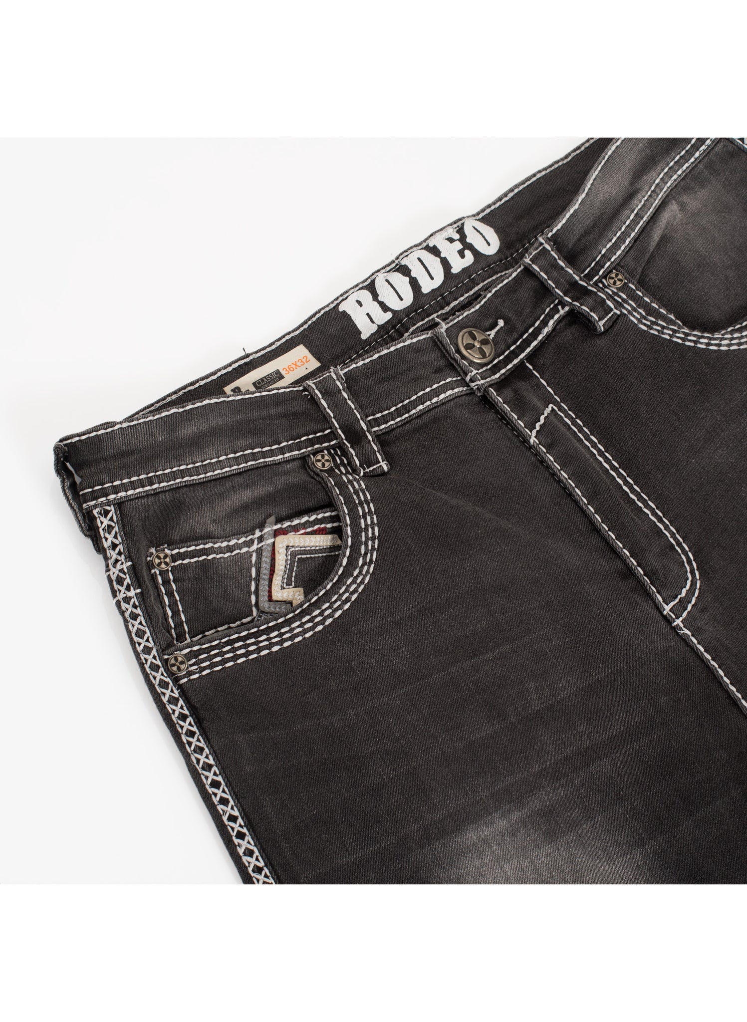 MEN'S COTTON/SPANDEX STRETCH FANCY SLIM STRAIGHT JEANS-RP500-518