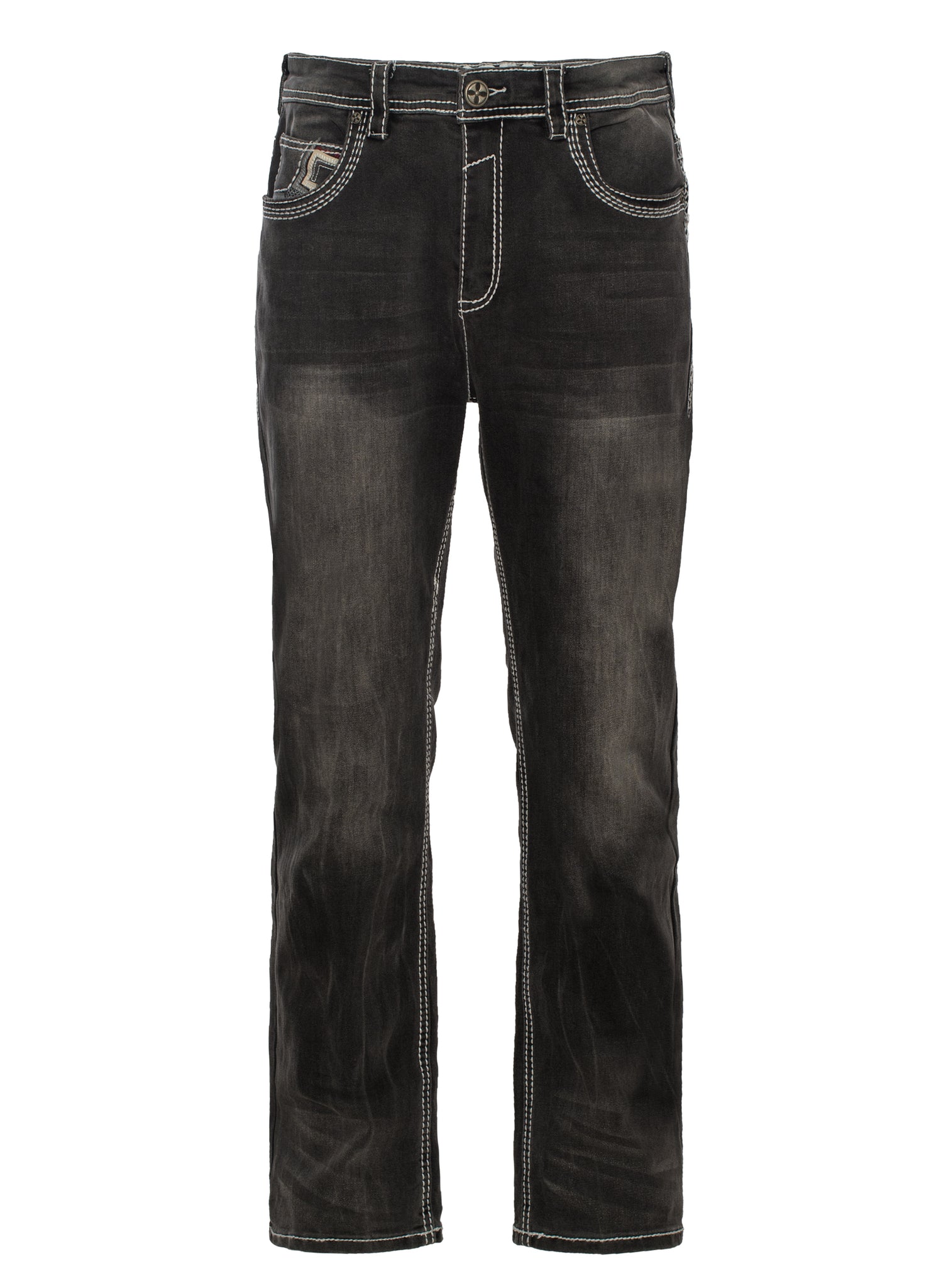 MEN'S COTTON/SPANDEX STRETCH FANCY SLIM STRAIGHT JEANS-RP500-518