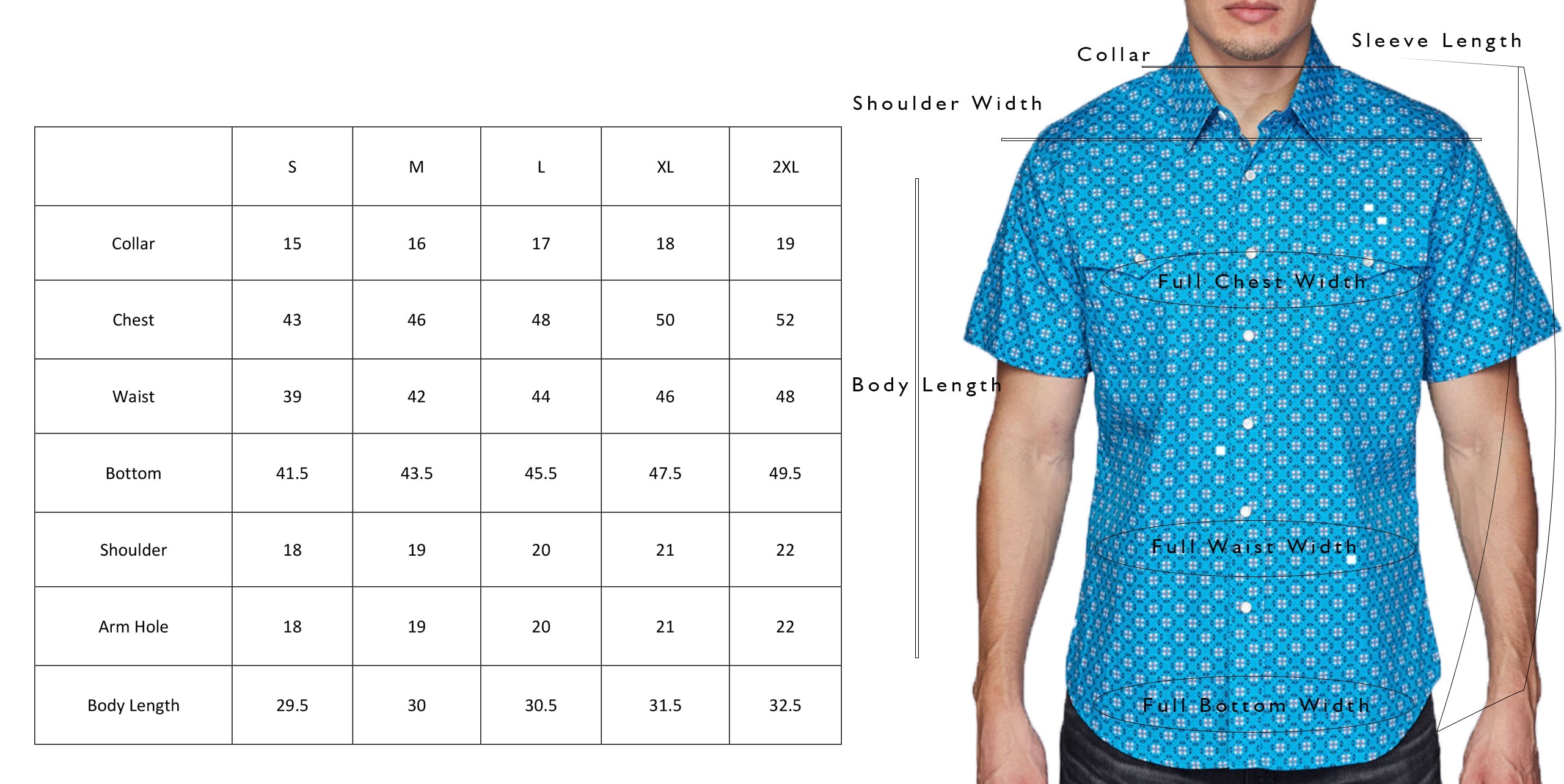 Men's Short Sleeve Pearl Snap Print Shirt-PS100S-1099