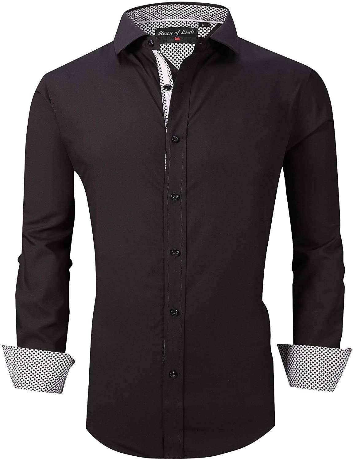 Black wrinkle free dress shirt online