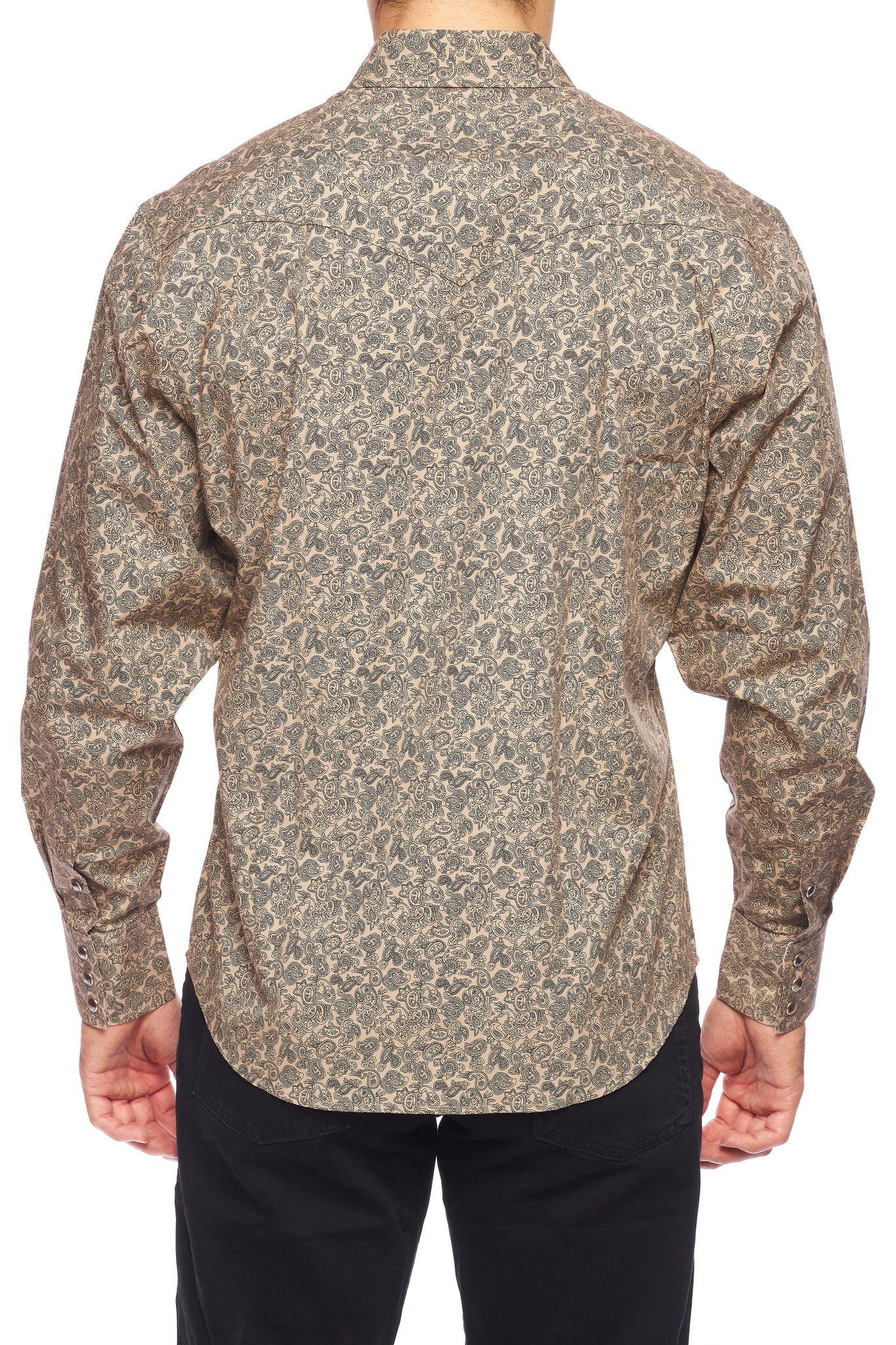 Men's Western Long Sleeve Cotton Print Shirts With Snap Buttons