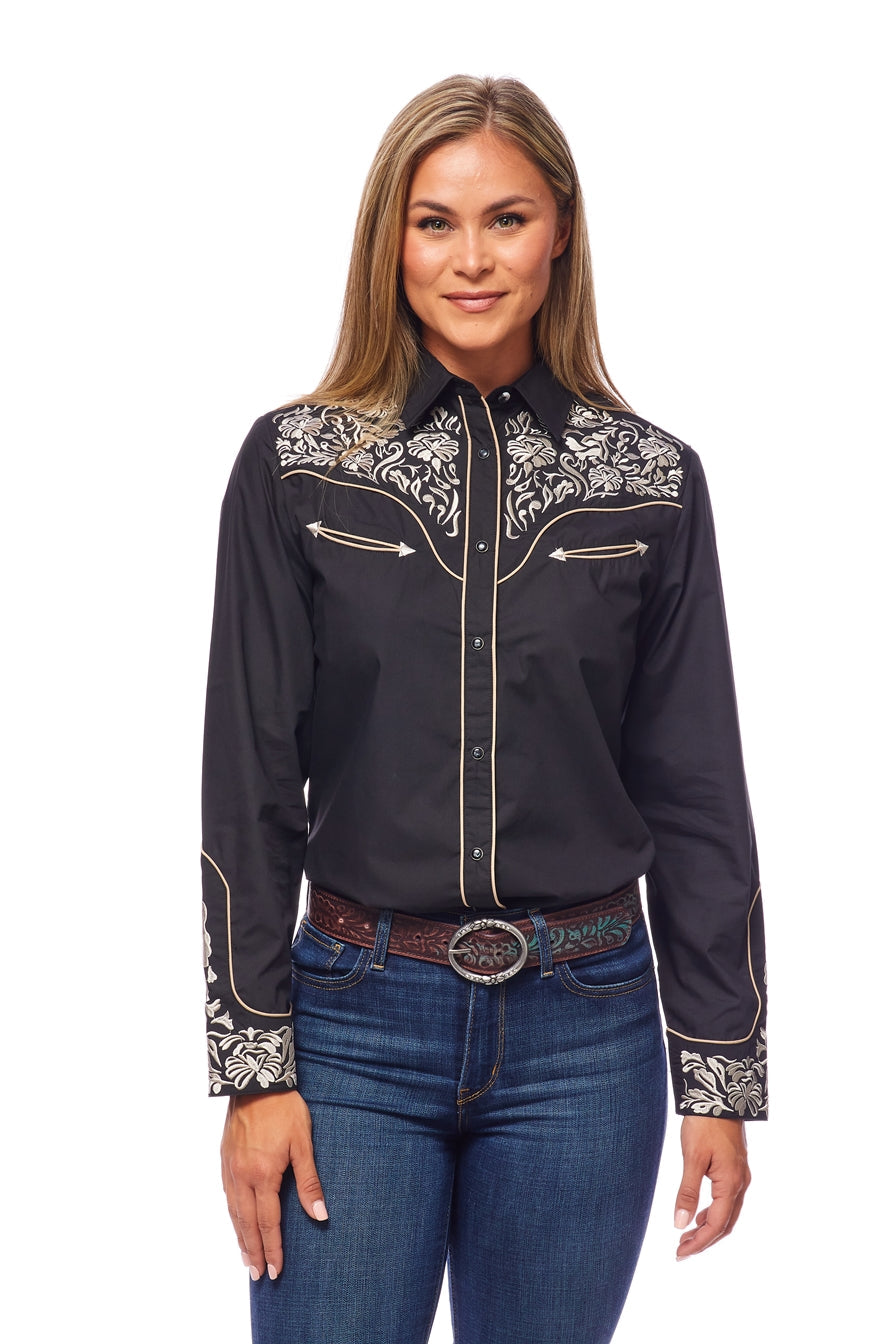 Rodeo Clothing Women's Western Casual Button Down Shirt, Embroidered  Cowgirl Country Outfit Shirts for Women White 505 M at  Women's  Clothing store