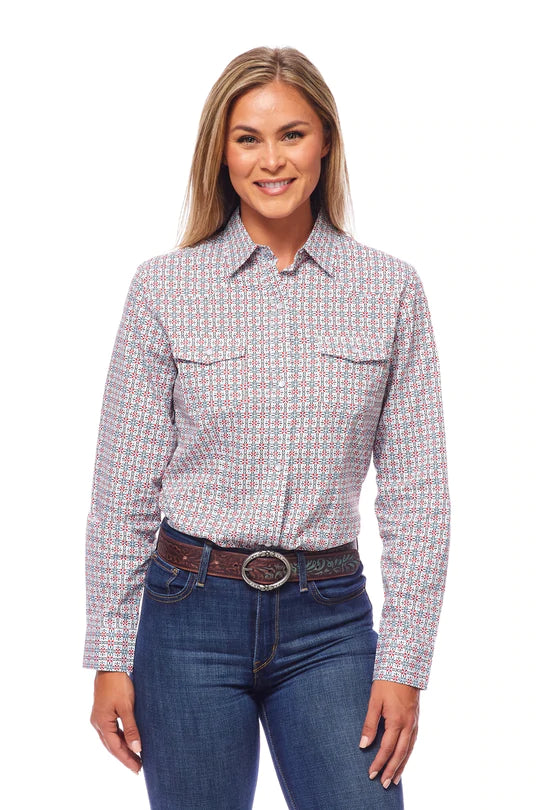 WOMEN'S Men's Western Long Sleeve Cotton Print Shirts With Snap Buttons - Rodeo Clothing Store