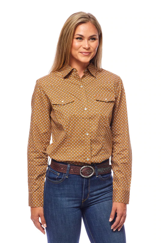 WOMEN'S Men's Western Long Sleeve Cotton Print Shirts With Snap Buttons - Rodeo Clothing Store