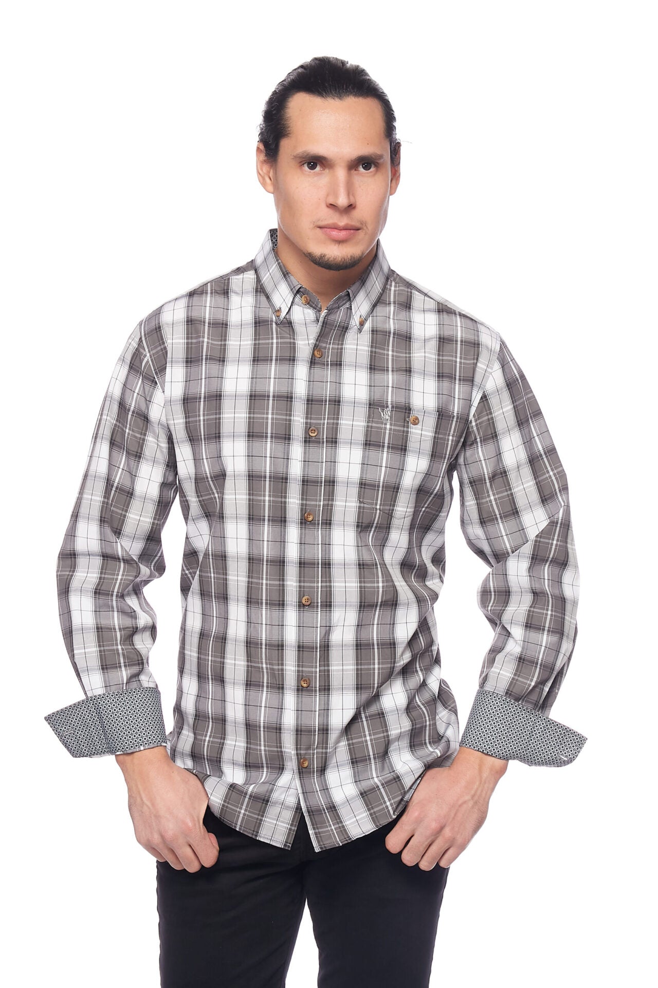 BUTTON-DOWN PLAID SHIRTS – With Logo