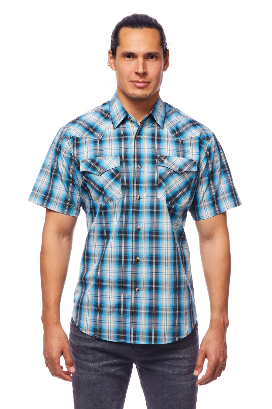 Men's Ducks Unlimited Fishing Theme Shirt 3/$20  Blue plaid dress shirt,  Stafford shirts, Western style shirt