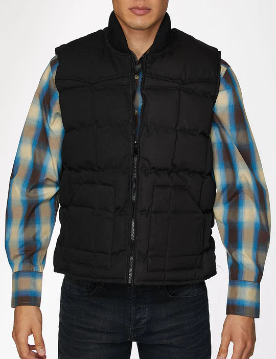 RODEO CLOTHING Men's Western Canvas Vest-Black - Rodeo Clothing Store